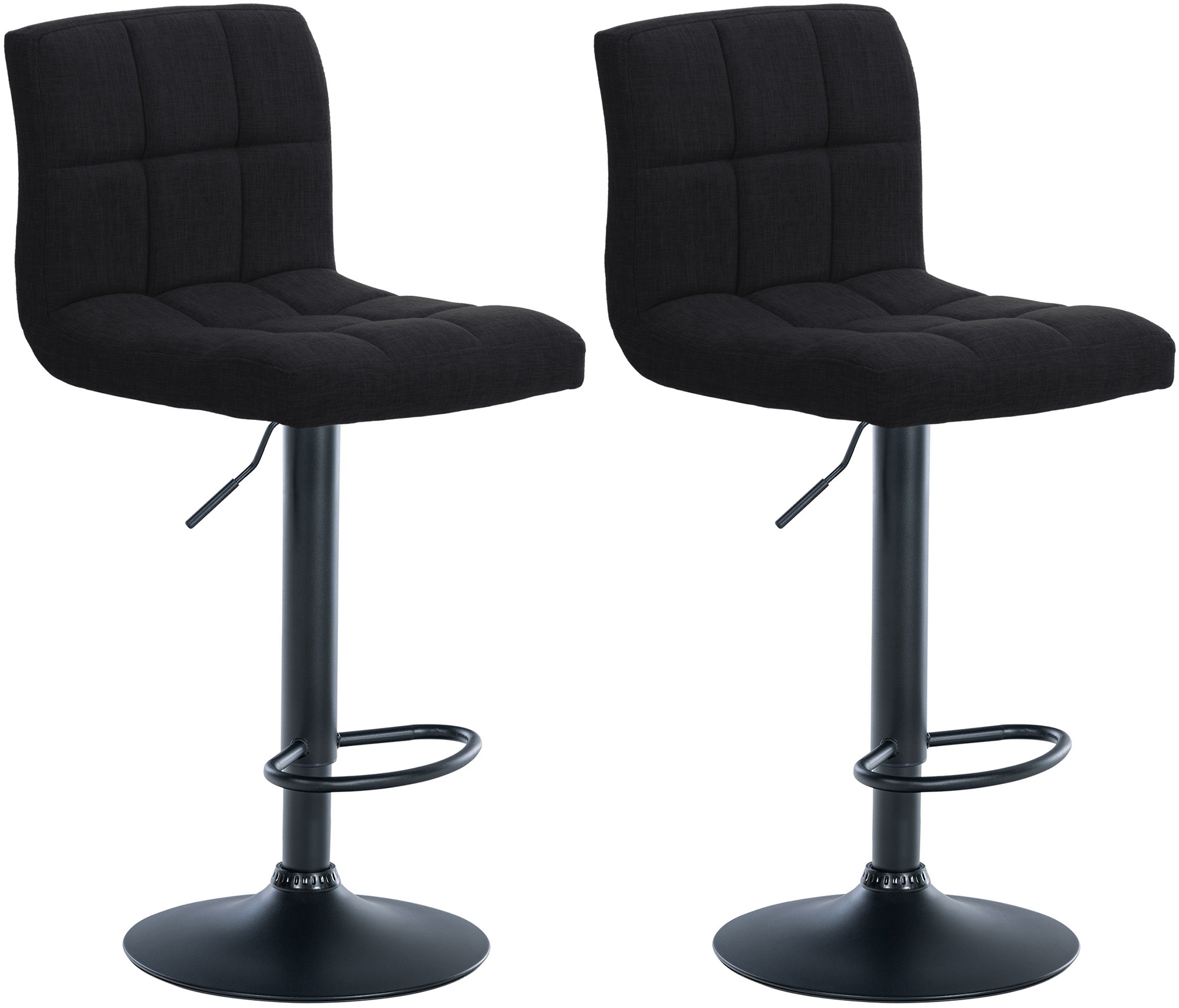 2er Set Barhocker Calma Stoff schwarz, schwarz