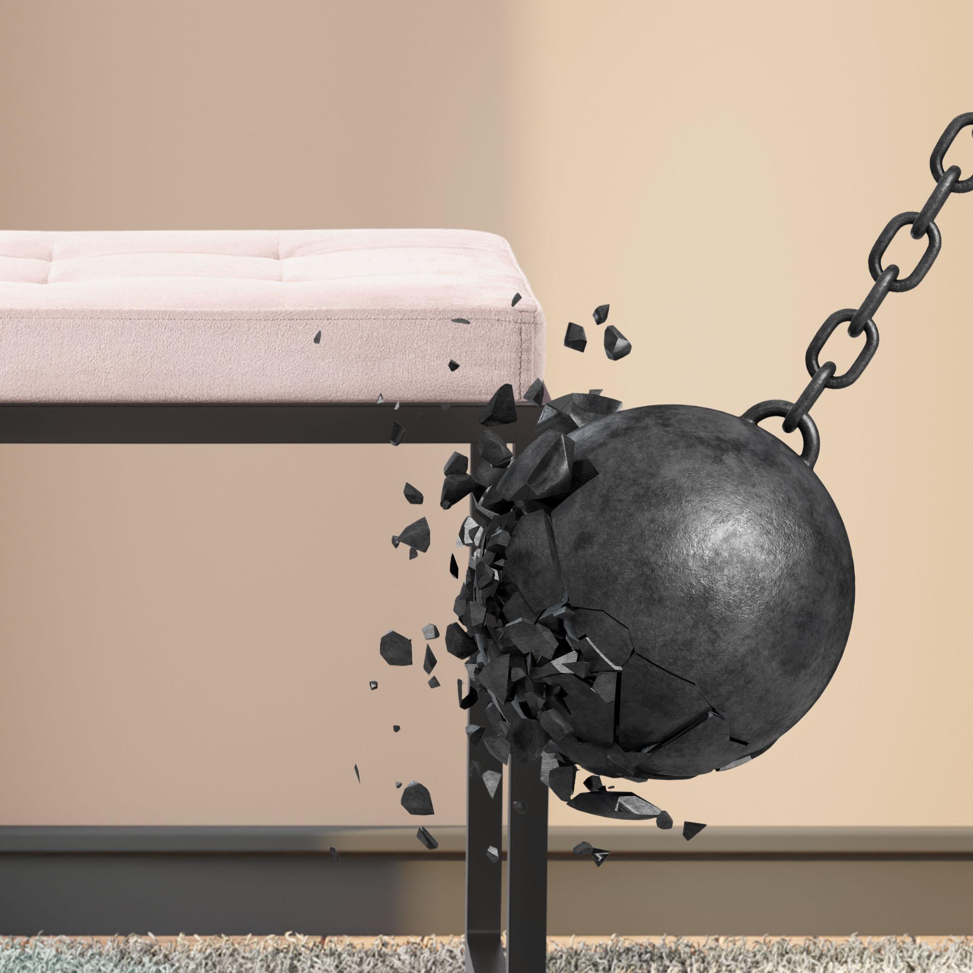 Sitzbank Barci B Samt, hellgrau