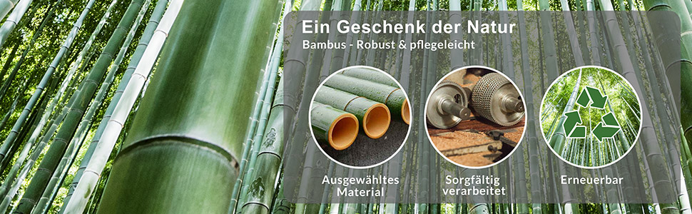 Laptoptisch Bambus 55x28x35cm Belüftungslöcher + Schublade