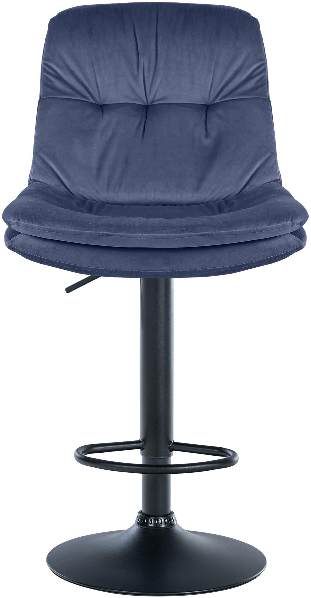 Barhocker Laurel Samt schwarz, blau