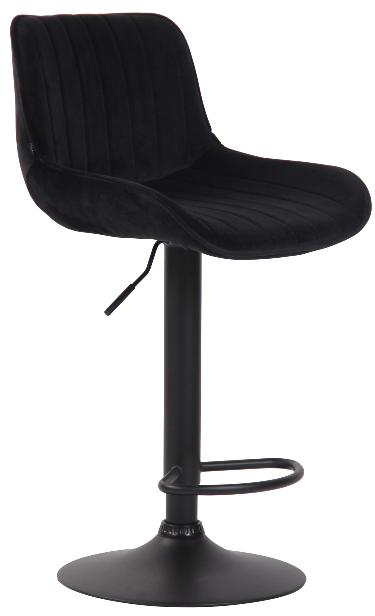 Barhocker Lentini Samt schwarz, schwarz
