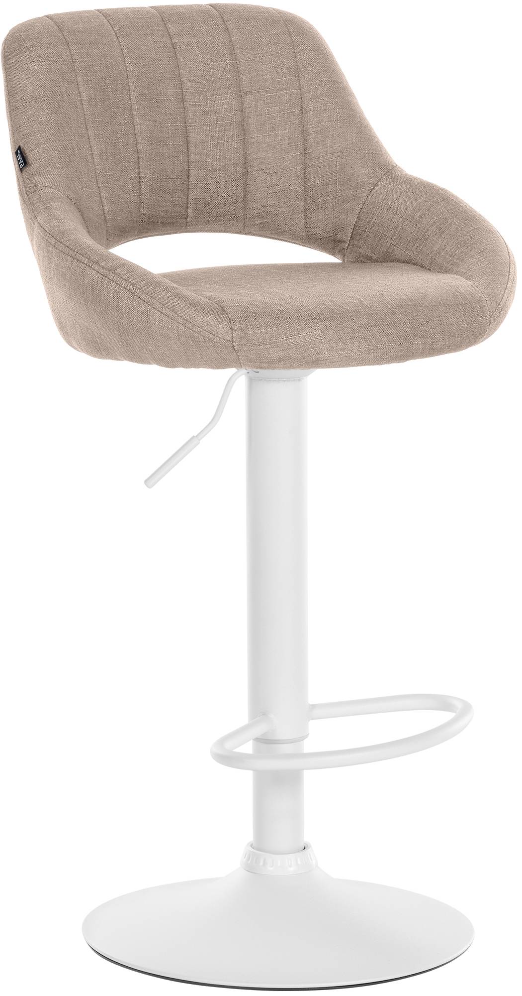 Barhocker Milet Stoff weiß, taupe