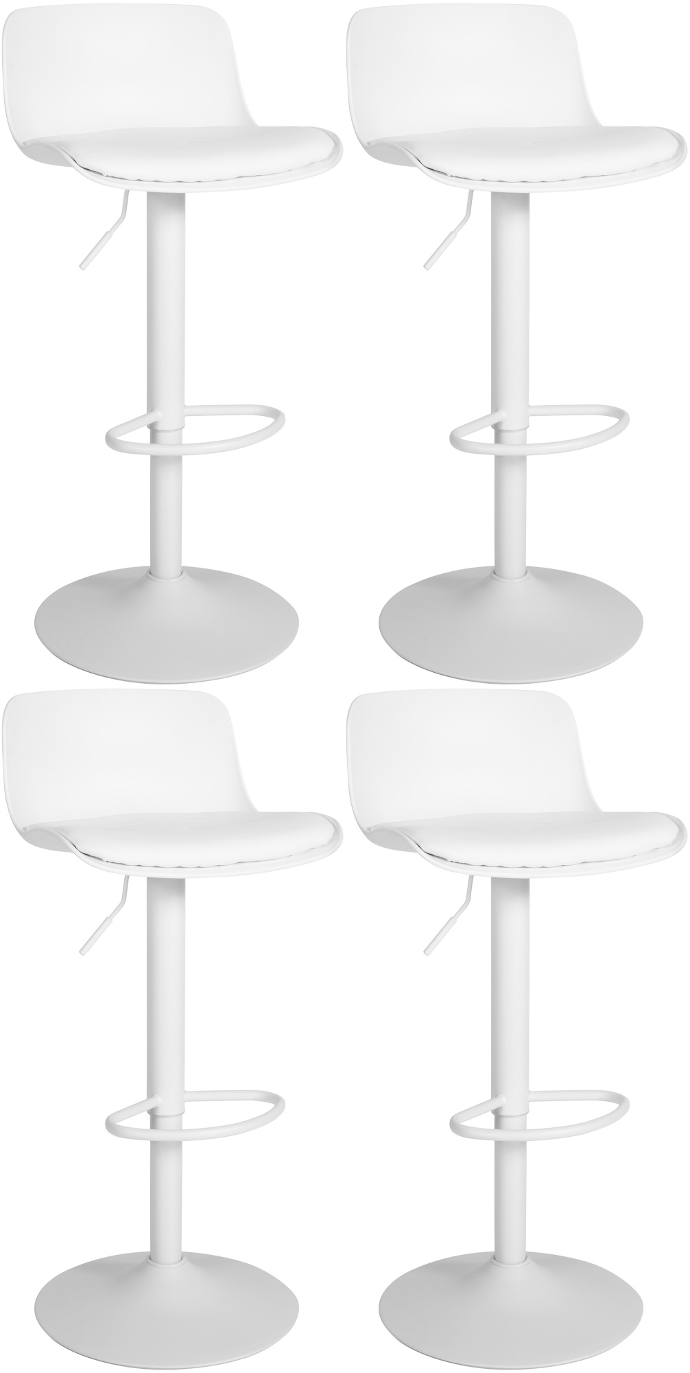 4er Set Barhocker Almada Kunstleder, weiß