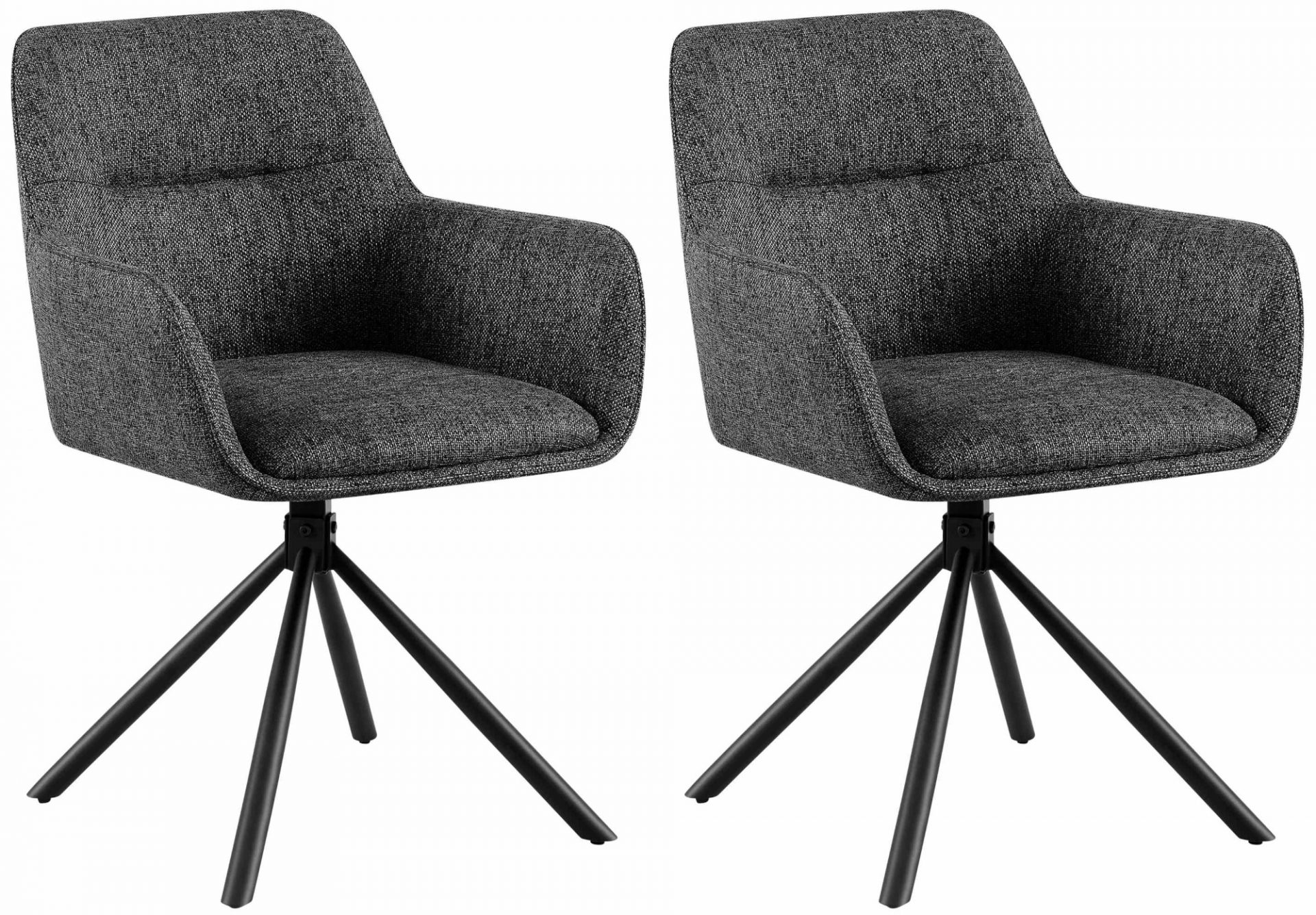 2er Set Stuhl Tipton Stoff, dunkelgrau