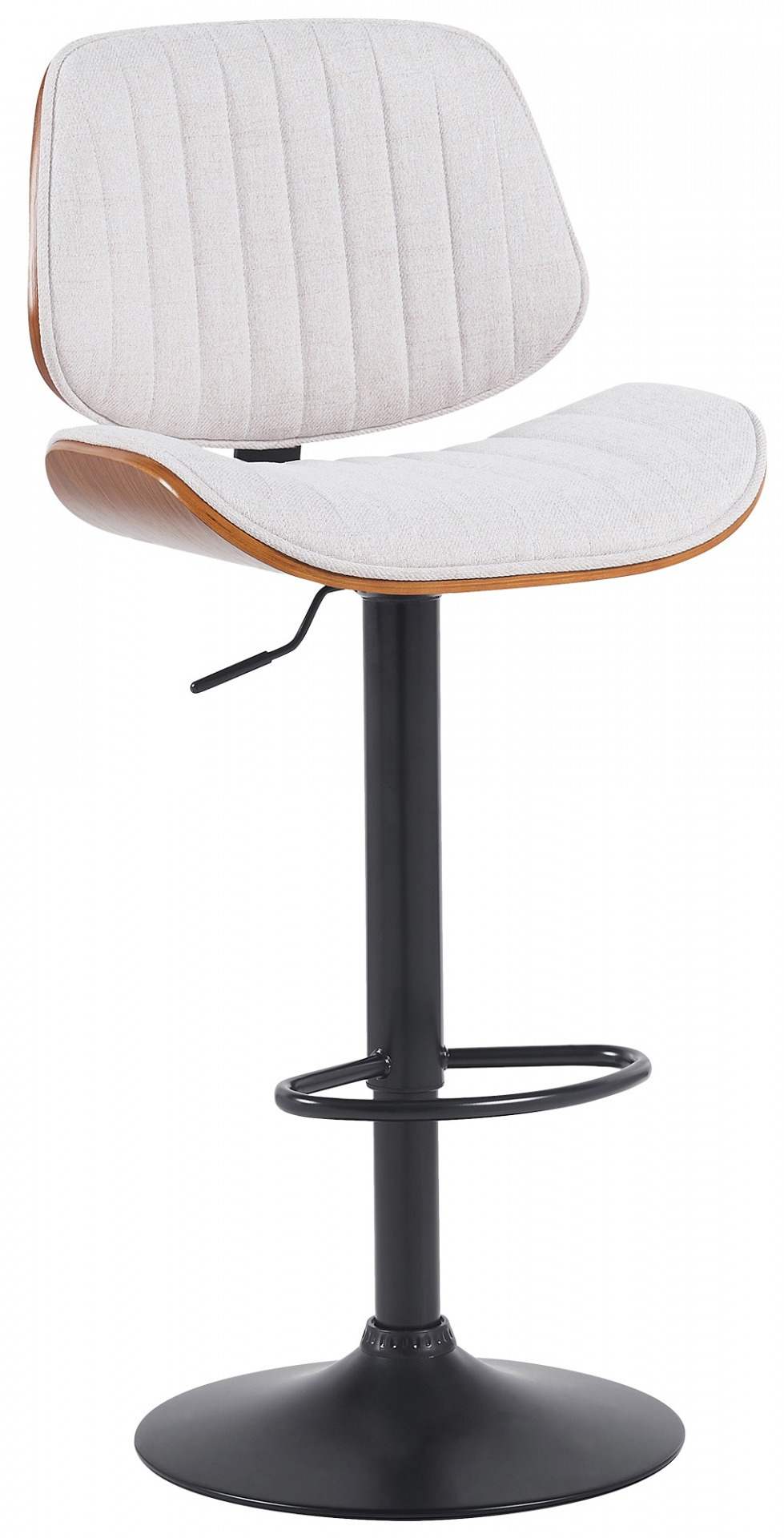 Barhocker Clawson Stoff schwarz, walnuss/creme