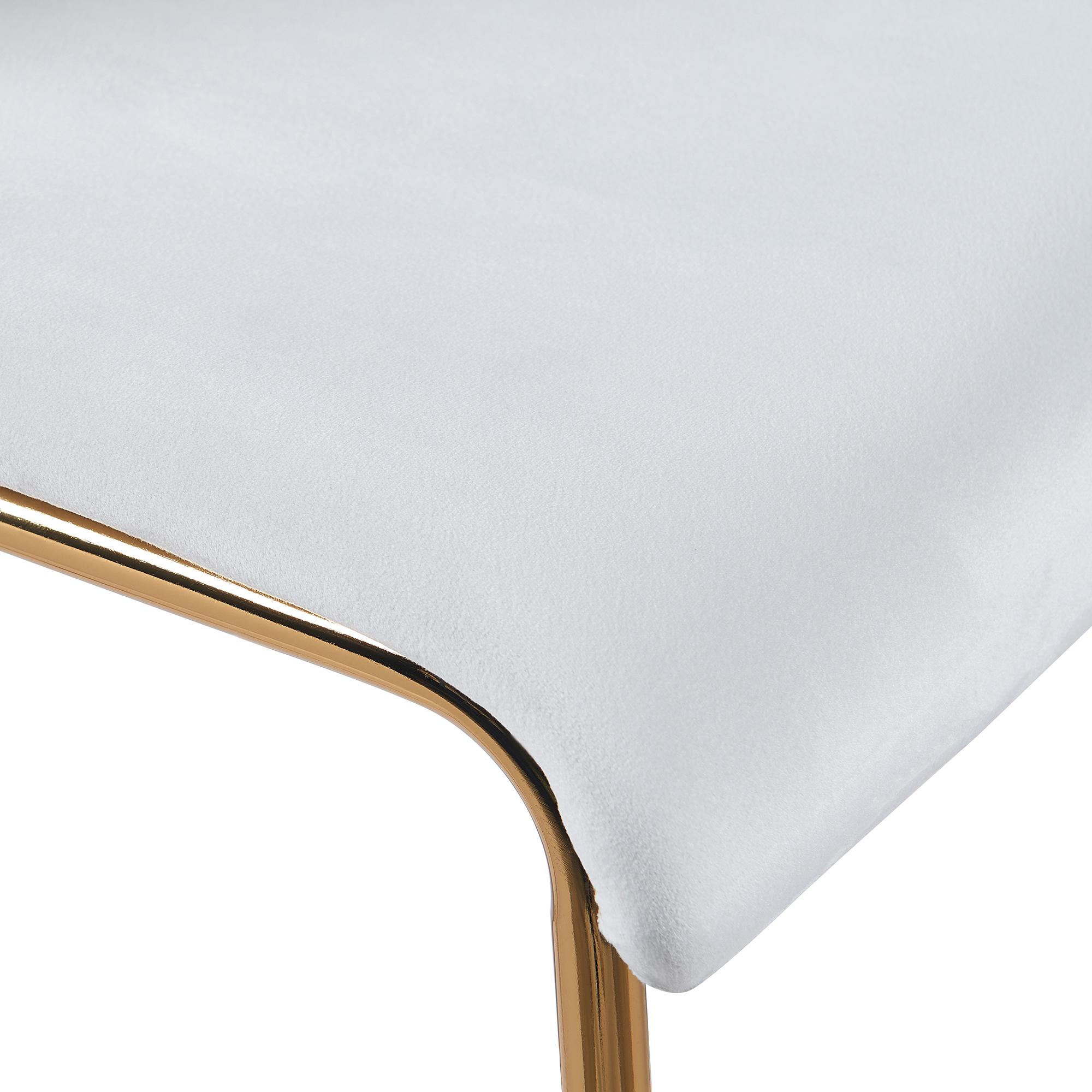 Barhocker Hoover Samt 4-Fuß Gold, creme