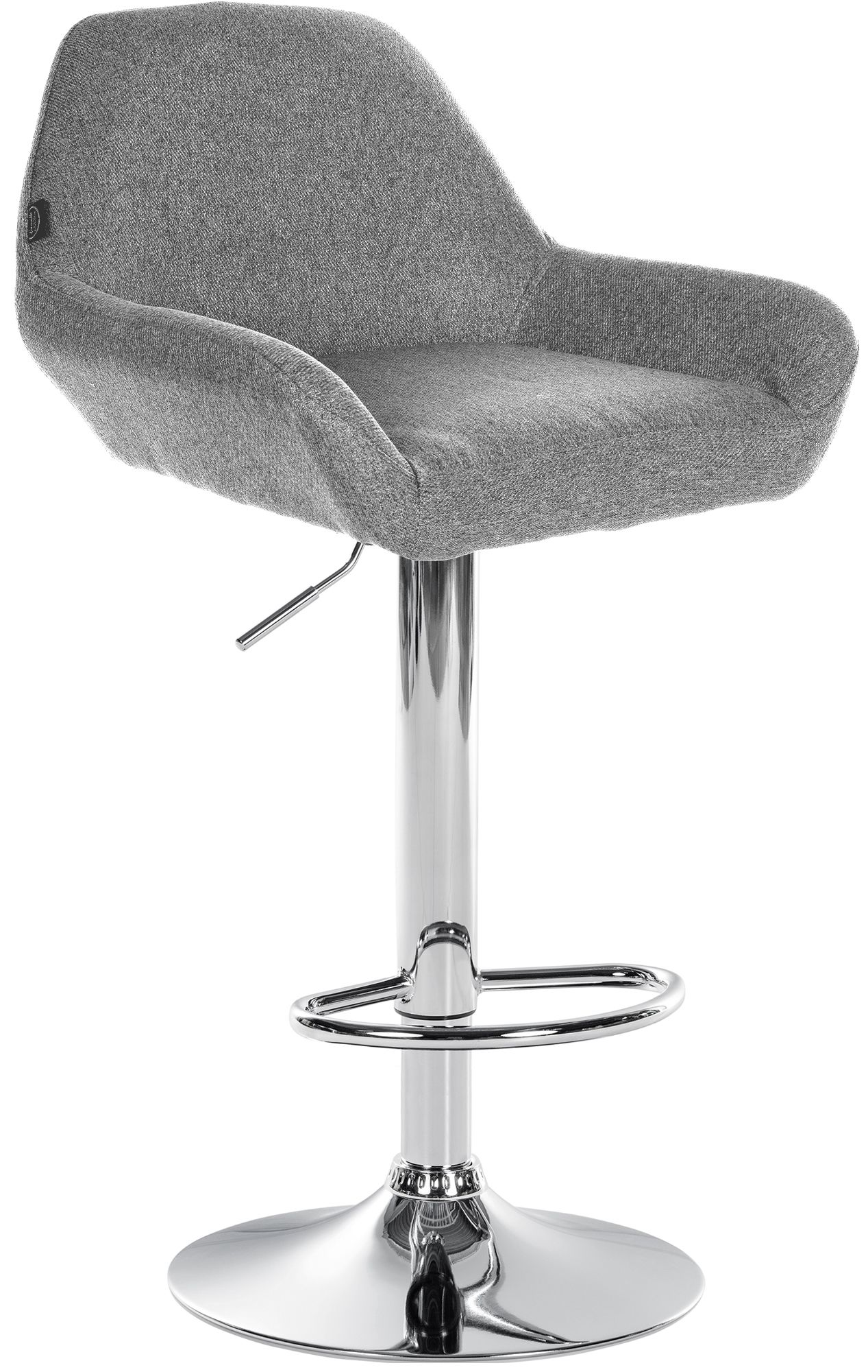 Barhocker Braga Stoff chrom, grau