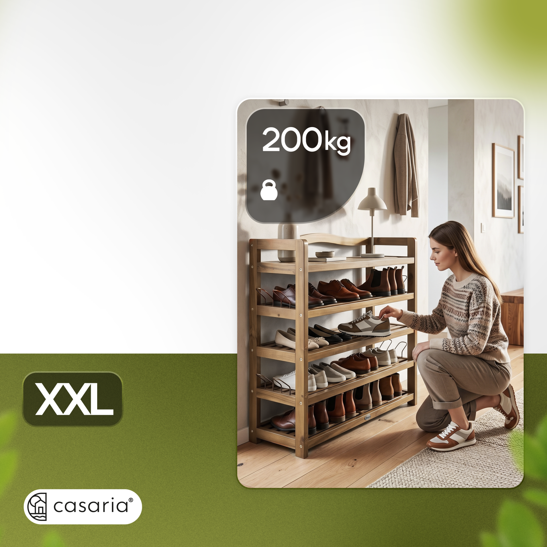 Schuhregal Akazienholz 95x26x82cm