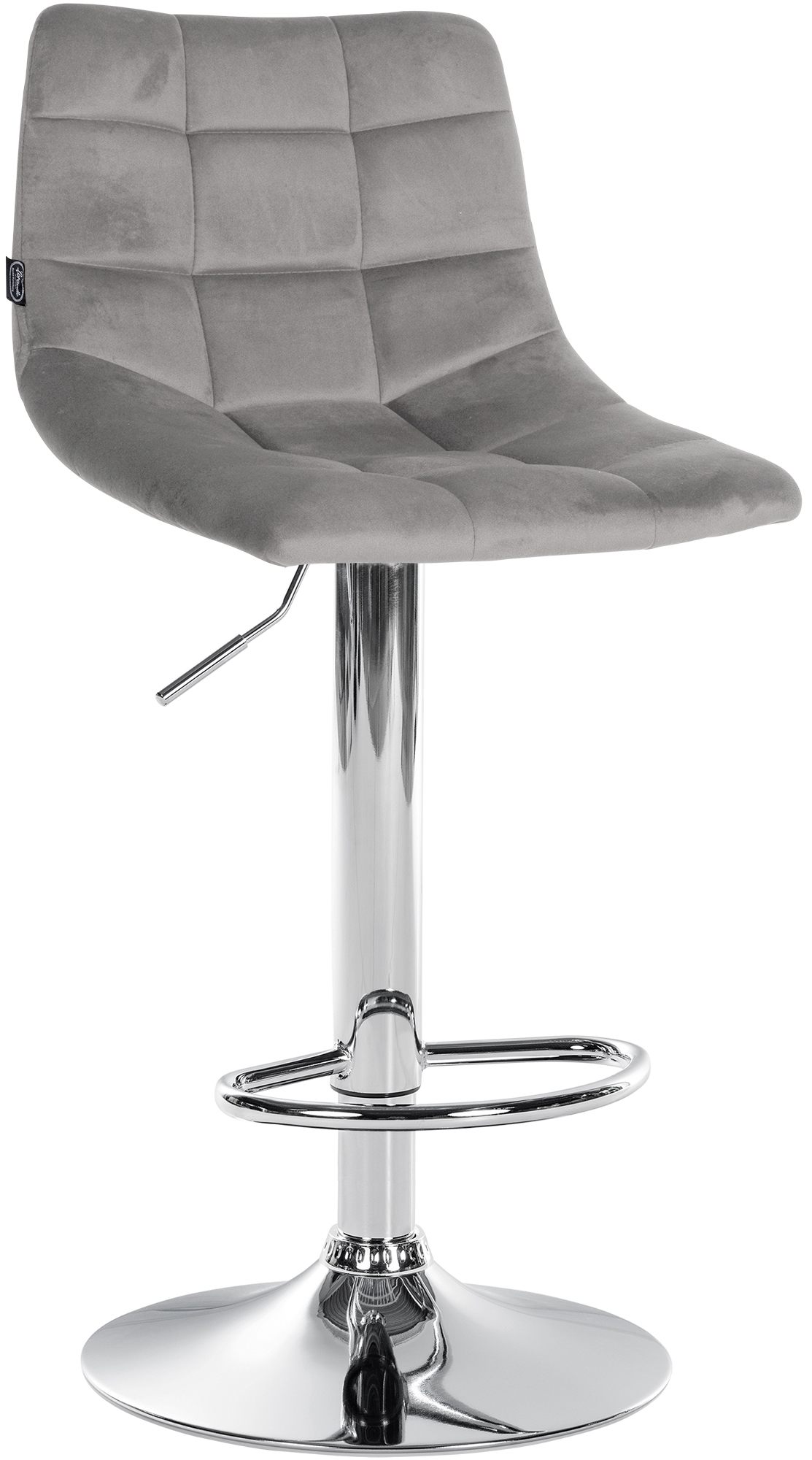 Barhocker Jerry Samt chrom, grau