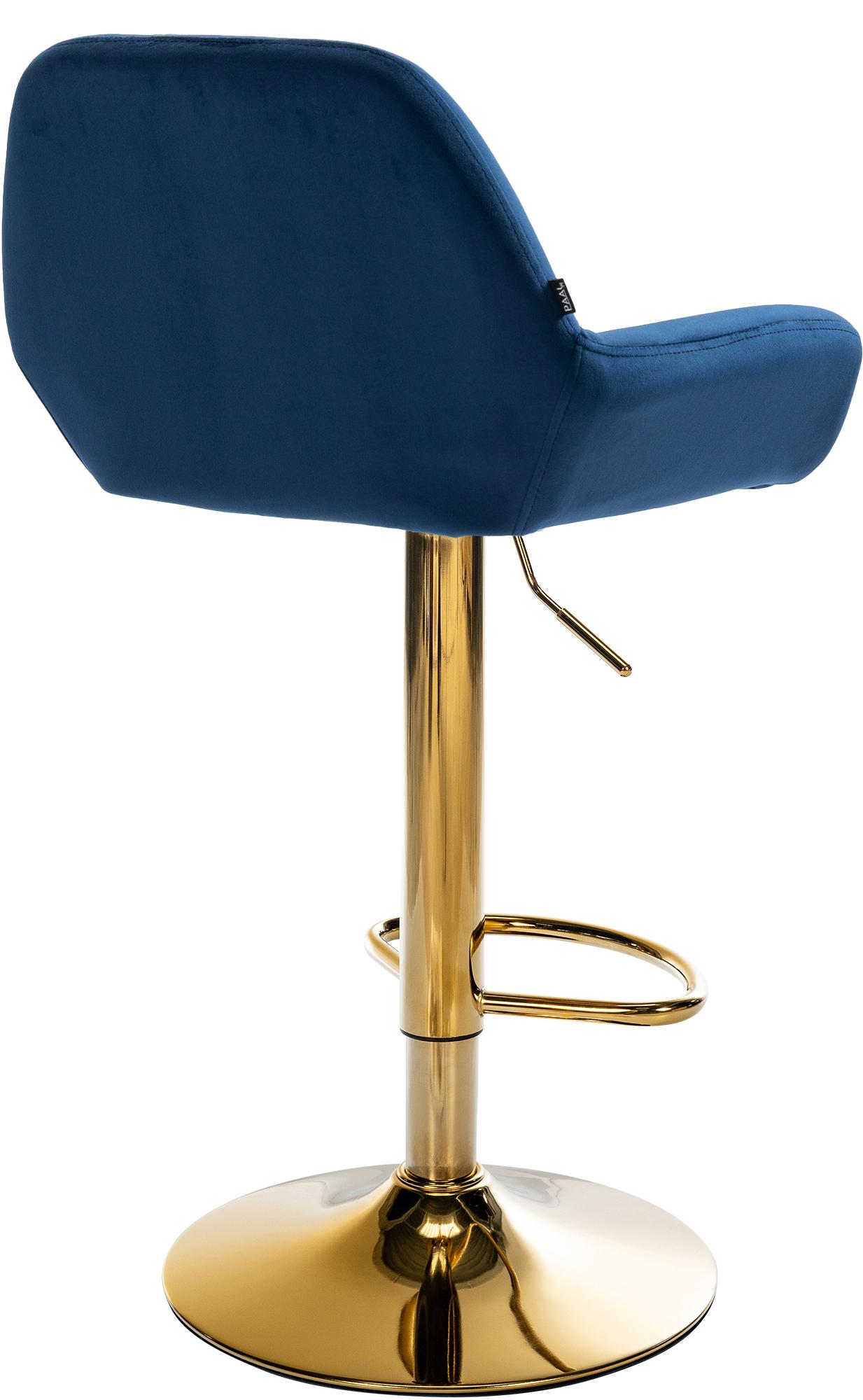 Barhocker Braga Gold Samt, blau