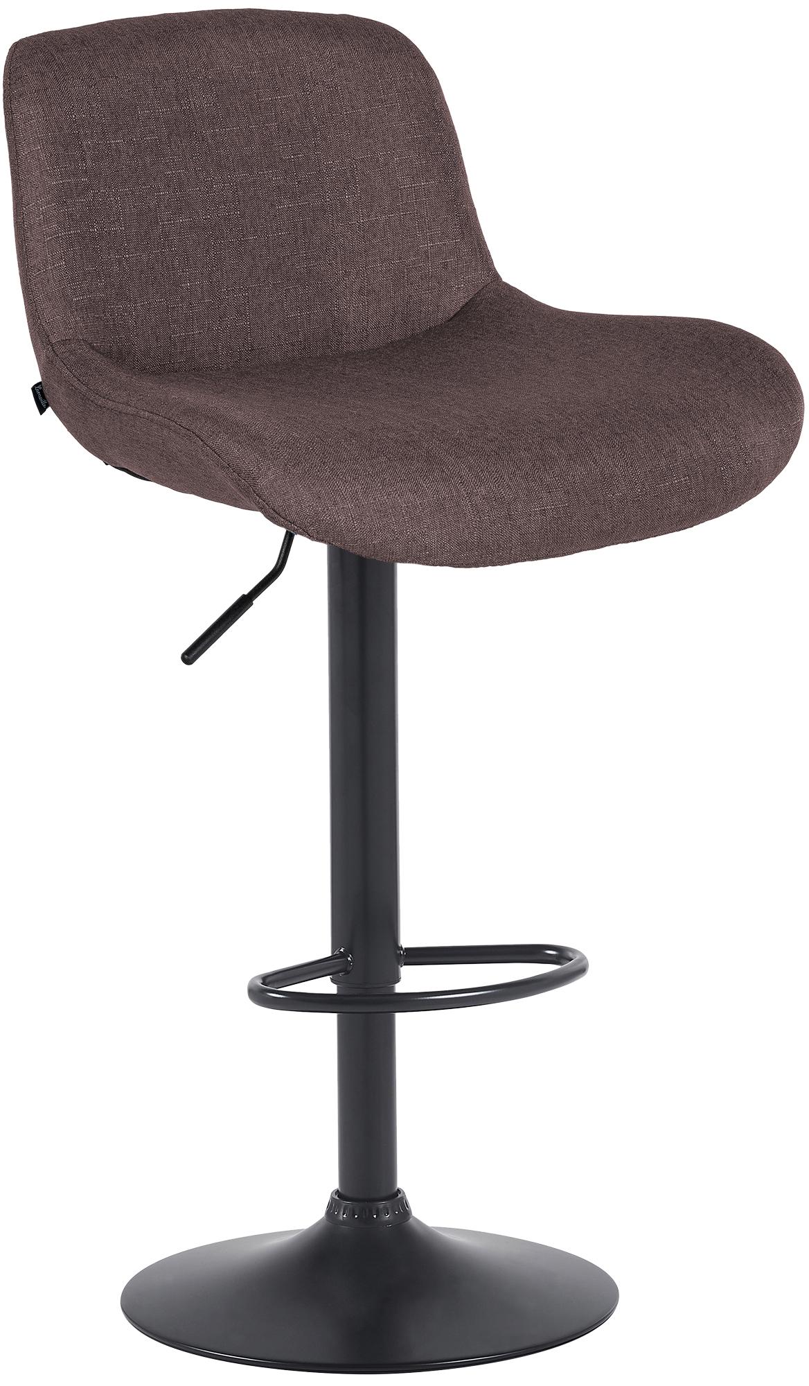 Barhocker Solon Schwarz Stoff, dunkelbraun