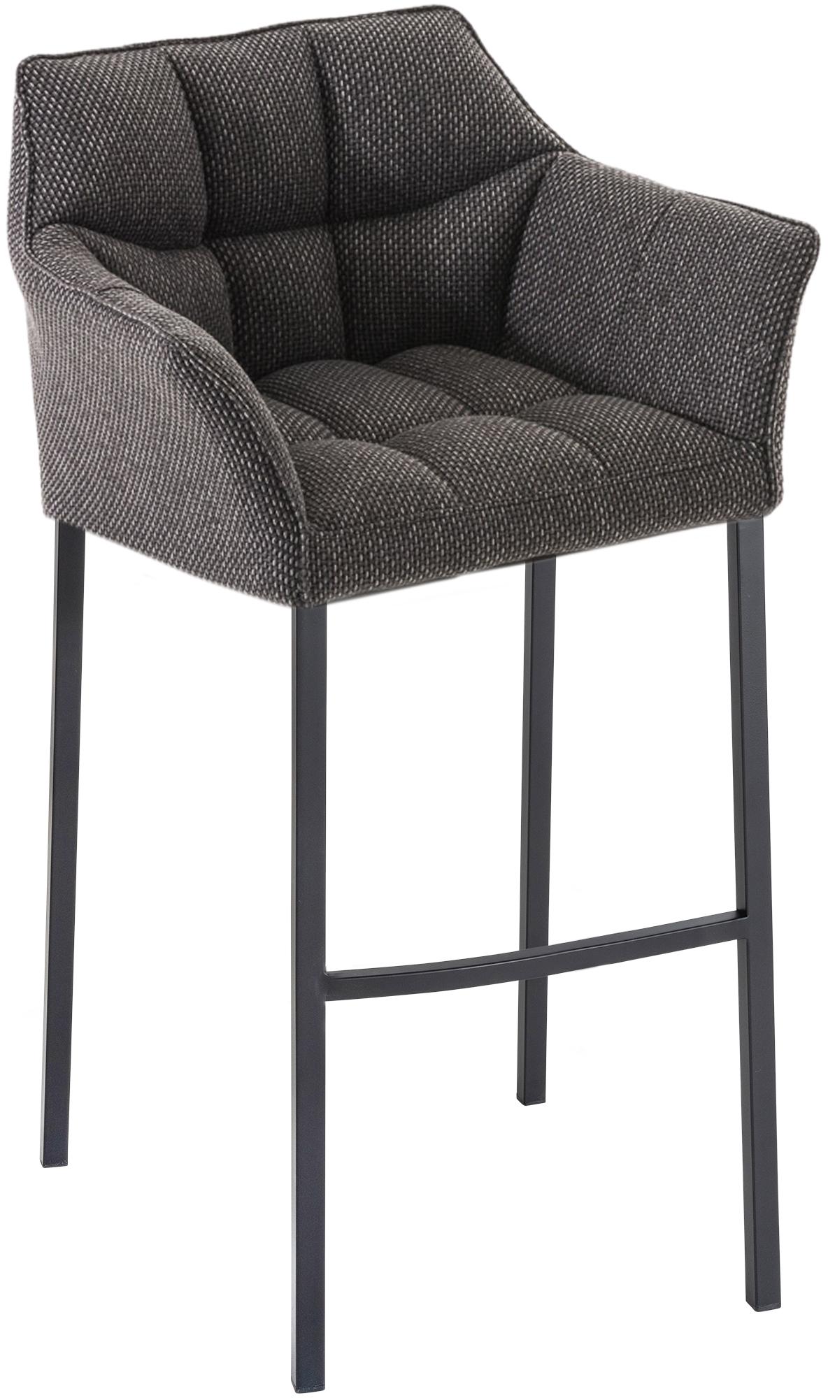 Barhocker Damaso B Stoff mit 4-Fuß Gestell, titangrau