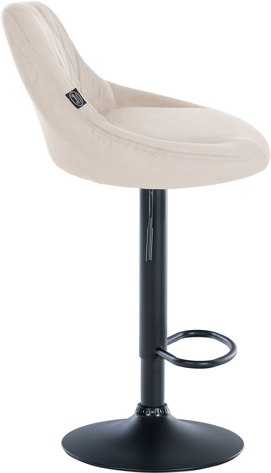 2er Set Barhocker Lazio Samt schwarz, creme