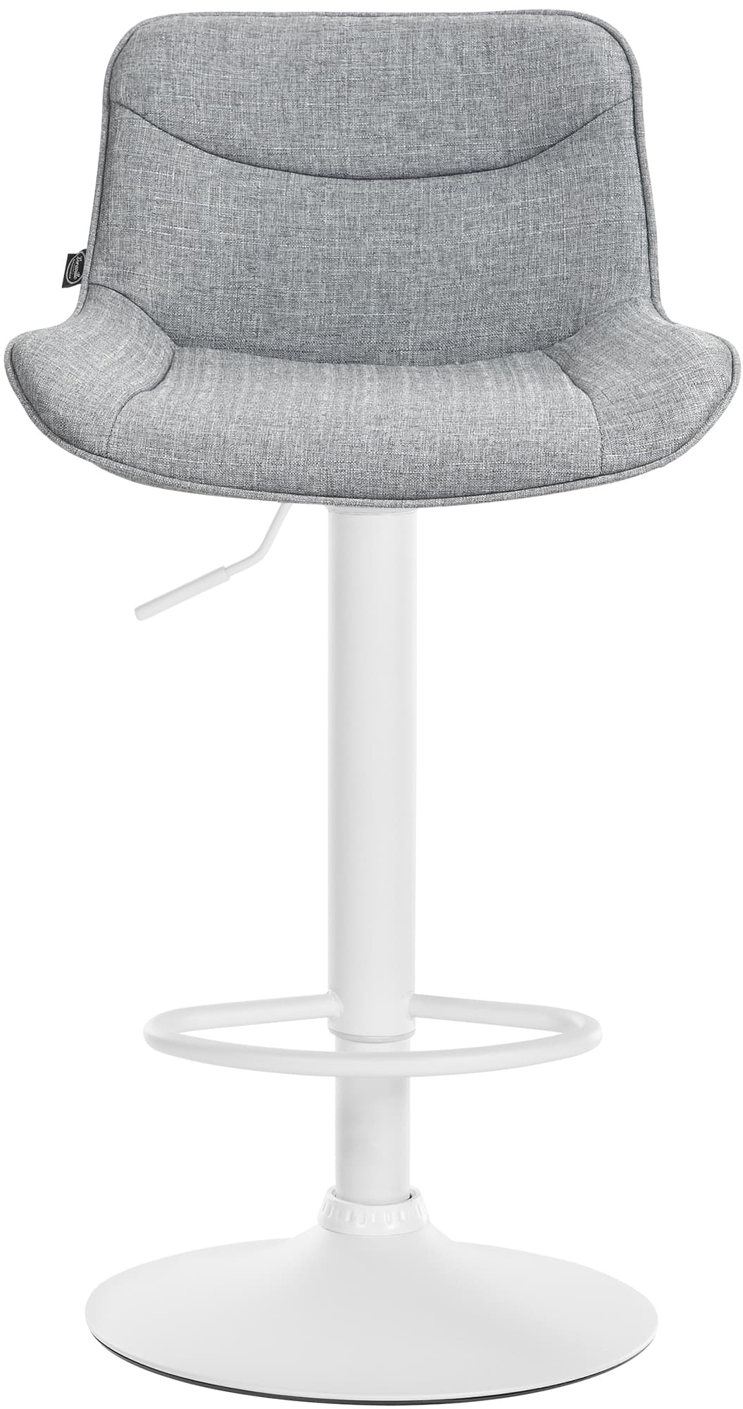 Barhocker Vonore Stoff weiß, grau
