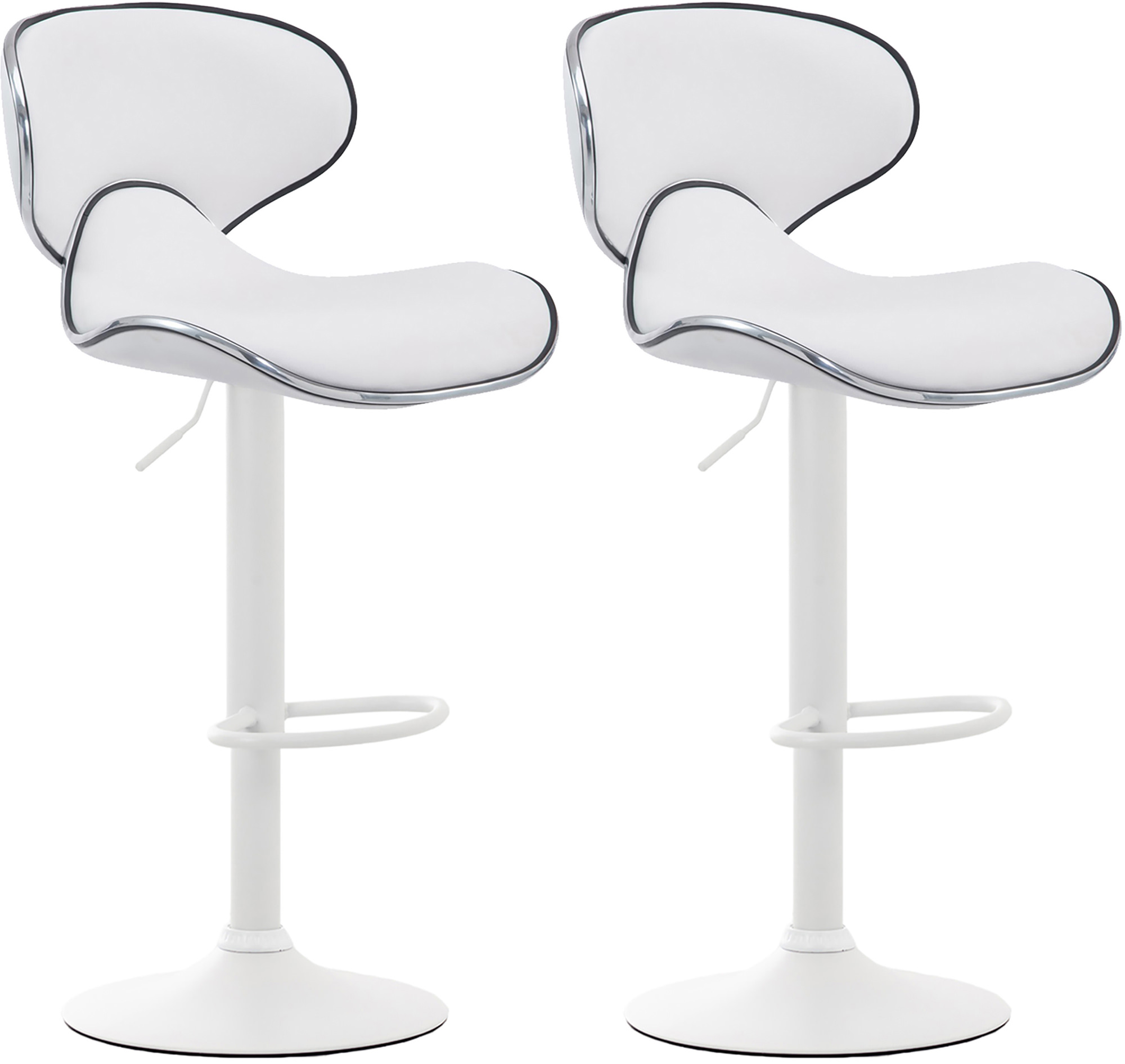 2er Set Barhocker Las Vegas V2 Kunstleder weiß, weiß