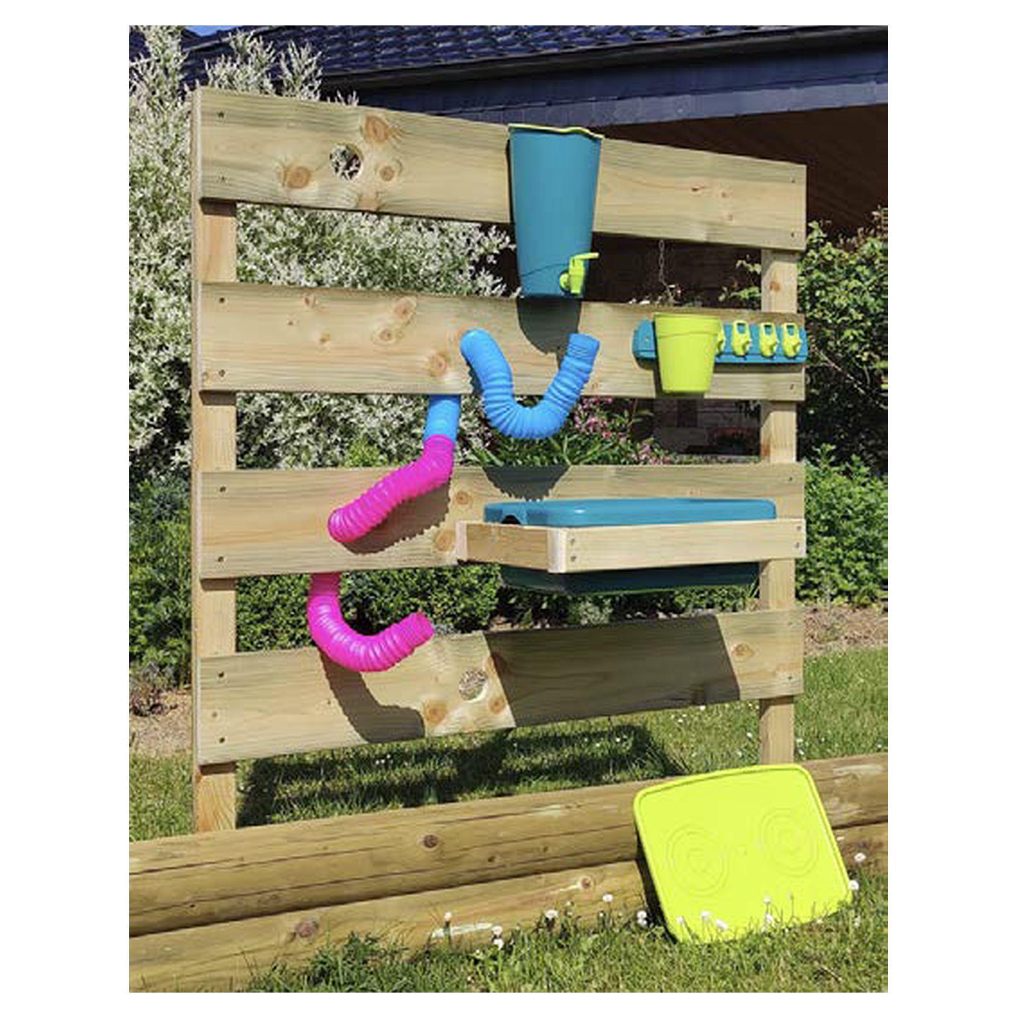 KLAUS Wasserspielwand, ca. B 100 x T 35 x H 120 cm, kdi-grün, Bausatz inkl. Wasserbehälter, Schläuchen und Halterungen
