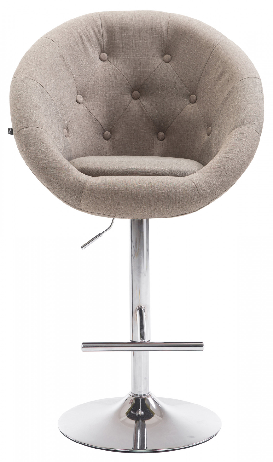 Barhocker London V2 Stoff chrom, taupe