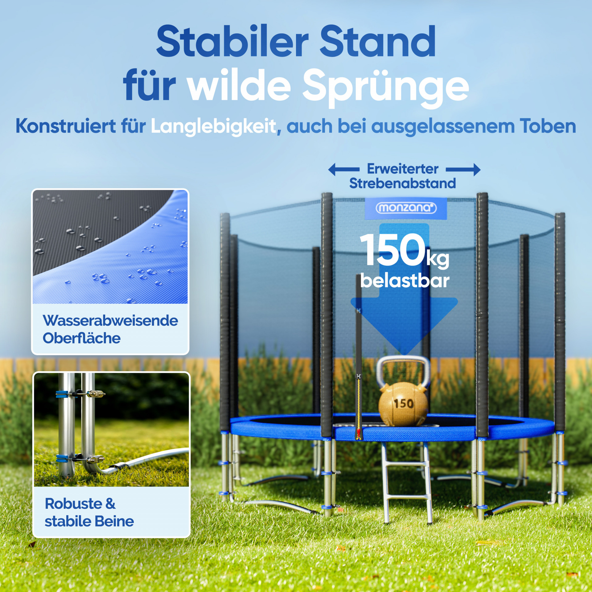 Trampolin Ø305cm inkl Sicherheitsnetz TÜV SÜD GS