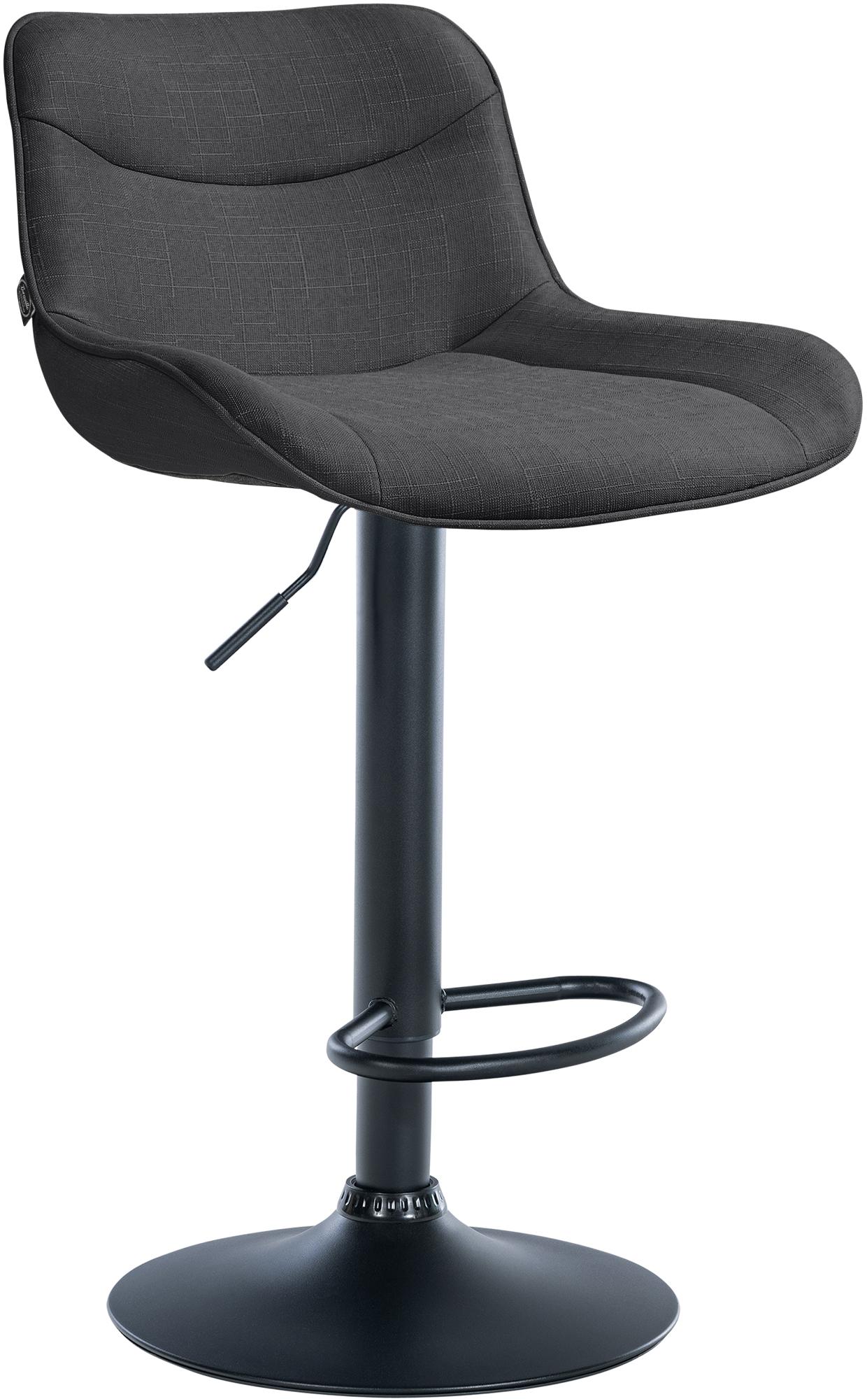Barhocker Vonore Stoff schwarz, dunkelgrau