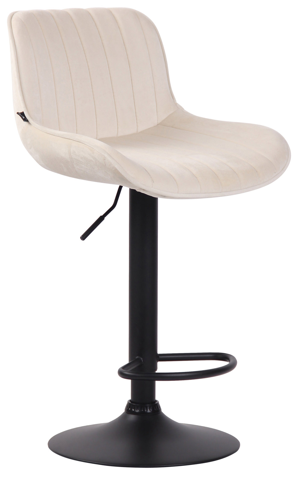 2er Set Barhocker Lentini Samt schwarz, creme
