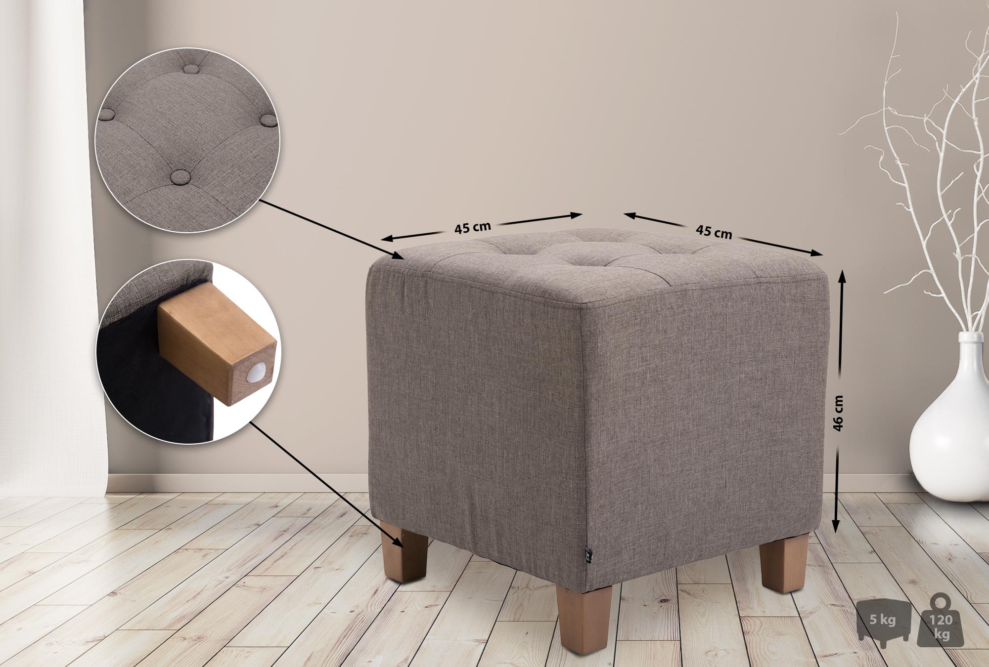 Sitzhocker Pharao, antik-hell, taupe