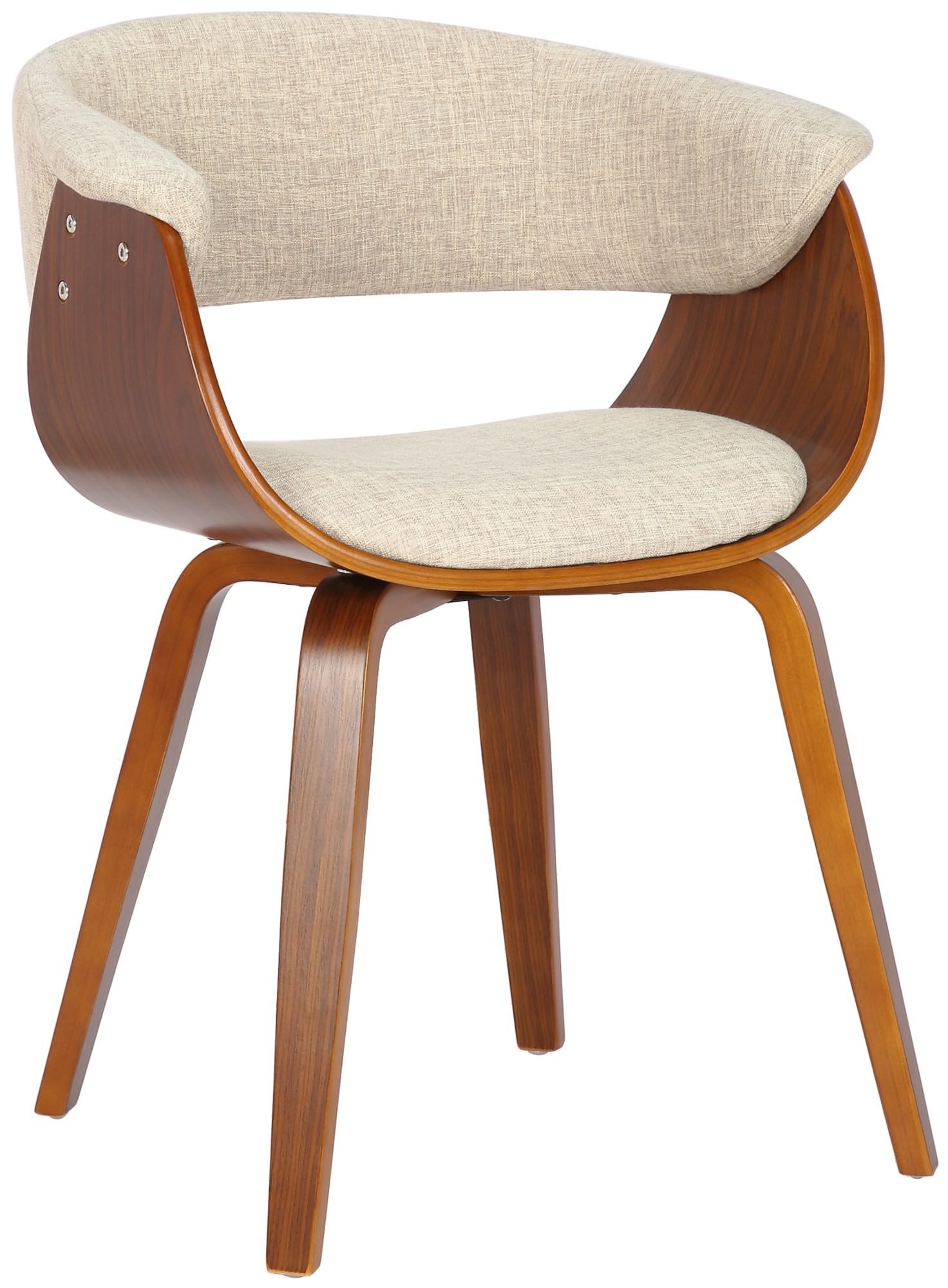 Stuhl Bruce Stoff walnuss, creme
