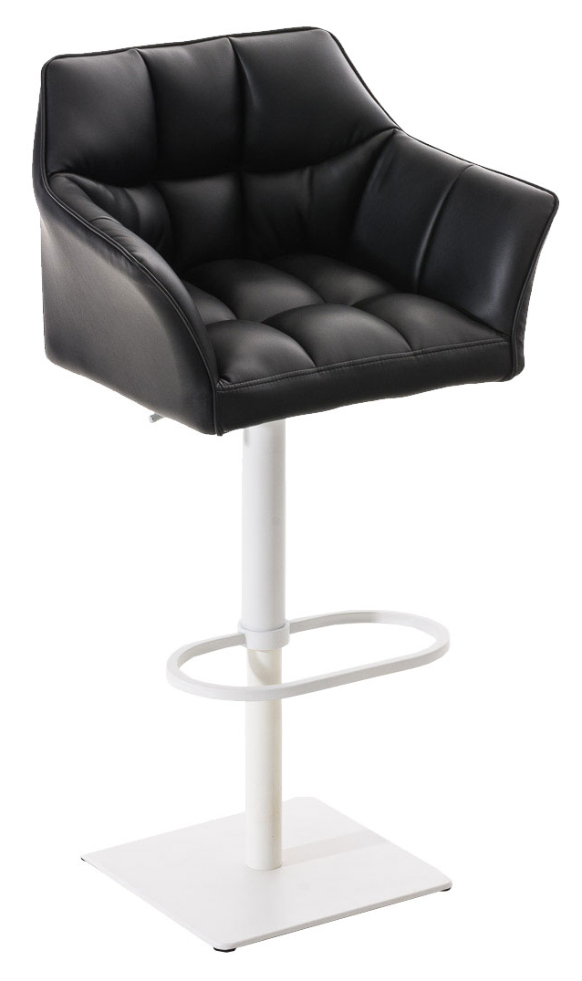 2er Set Barhocker Damaso Kunstleder weiß, schwarz