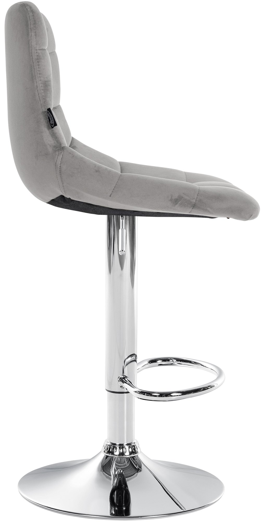 Barhocker Jerry Samt chrom, grau