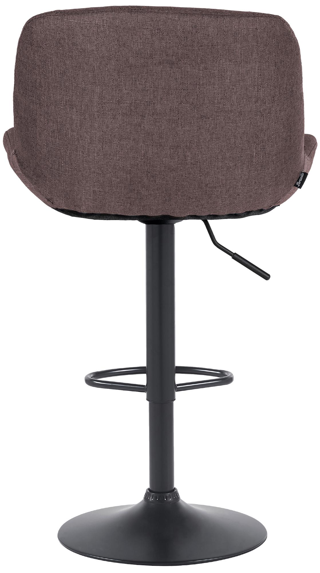 Barhocker Solon Schwarz Stoff, dunkelbraun