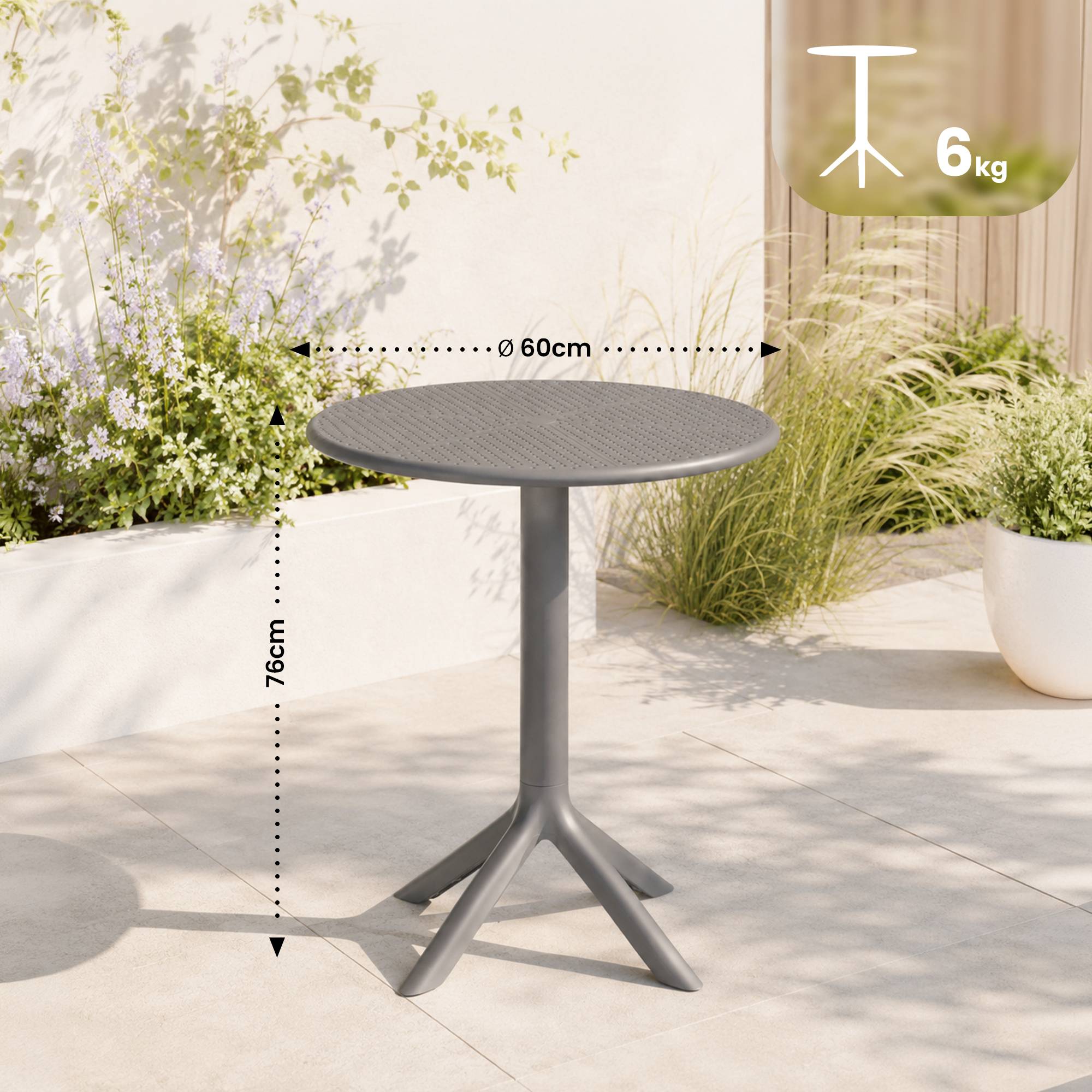 Tisch Lacota rund 60 cm, anthrazit