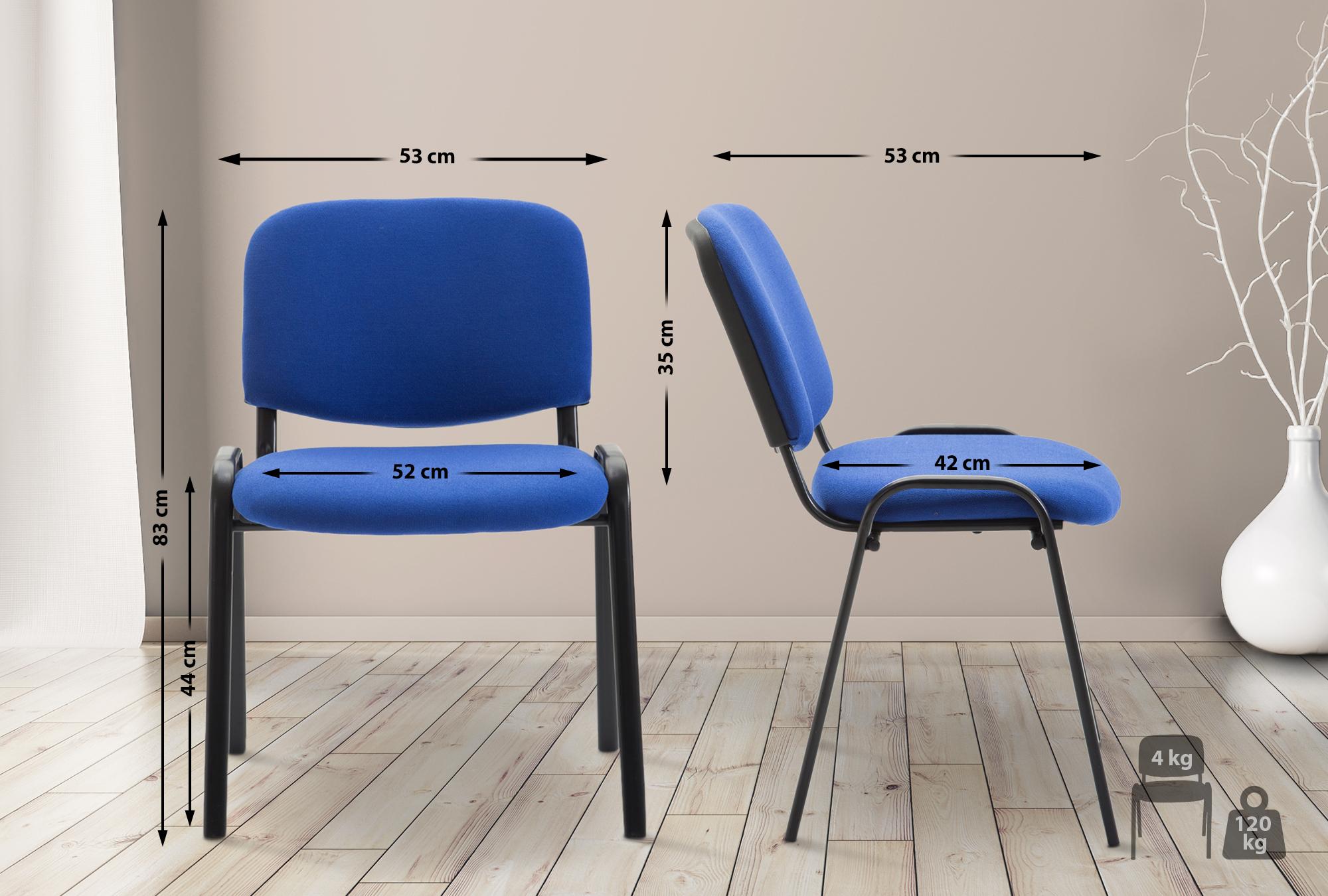 Besucherstuhl Ken V2 Stoff, blau