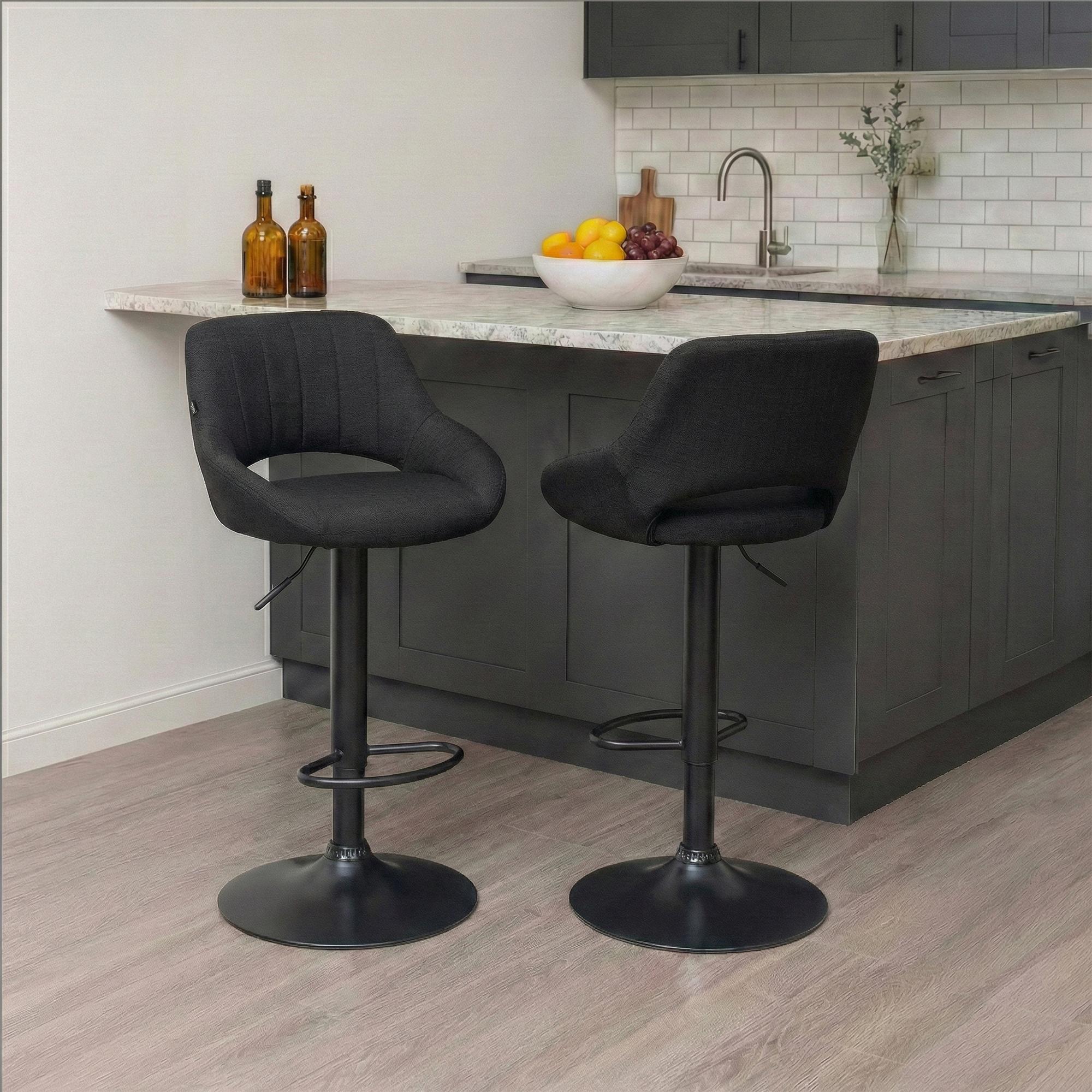Barhocker Milet Stoff schwarz, schwarz