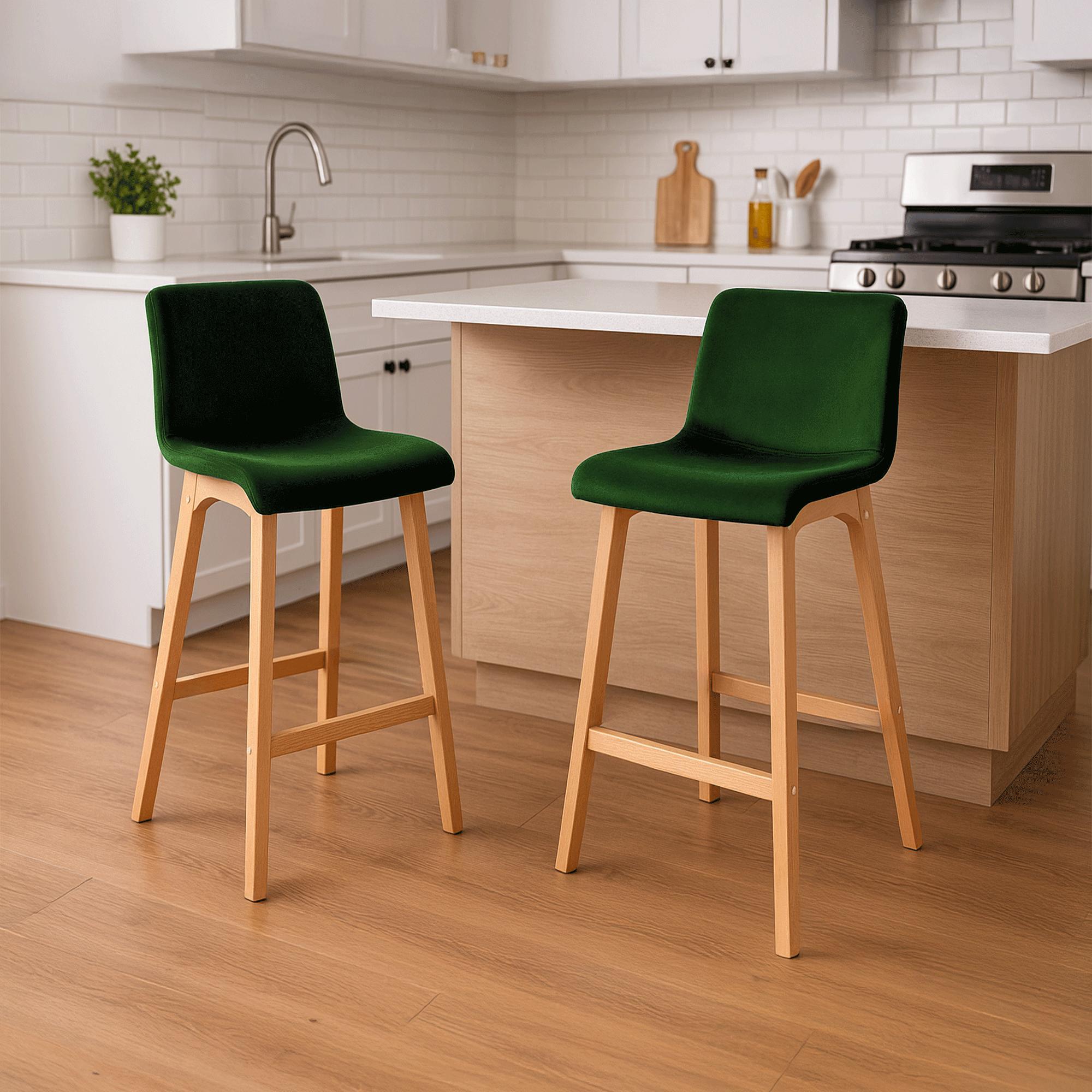 Barhocker Hoover Samt Natura, grün