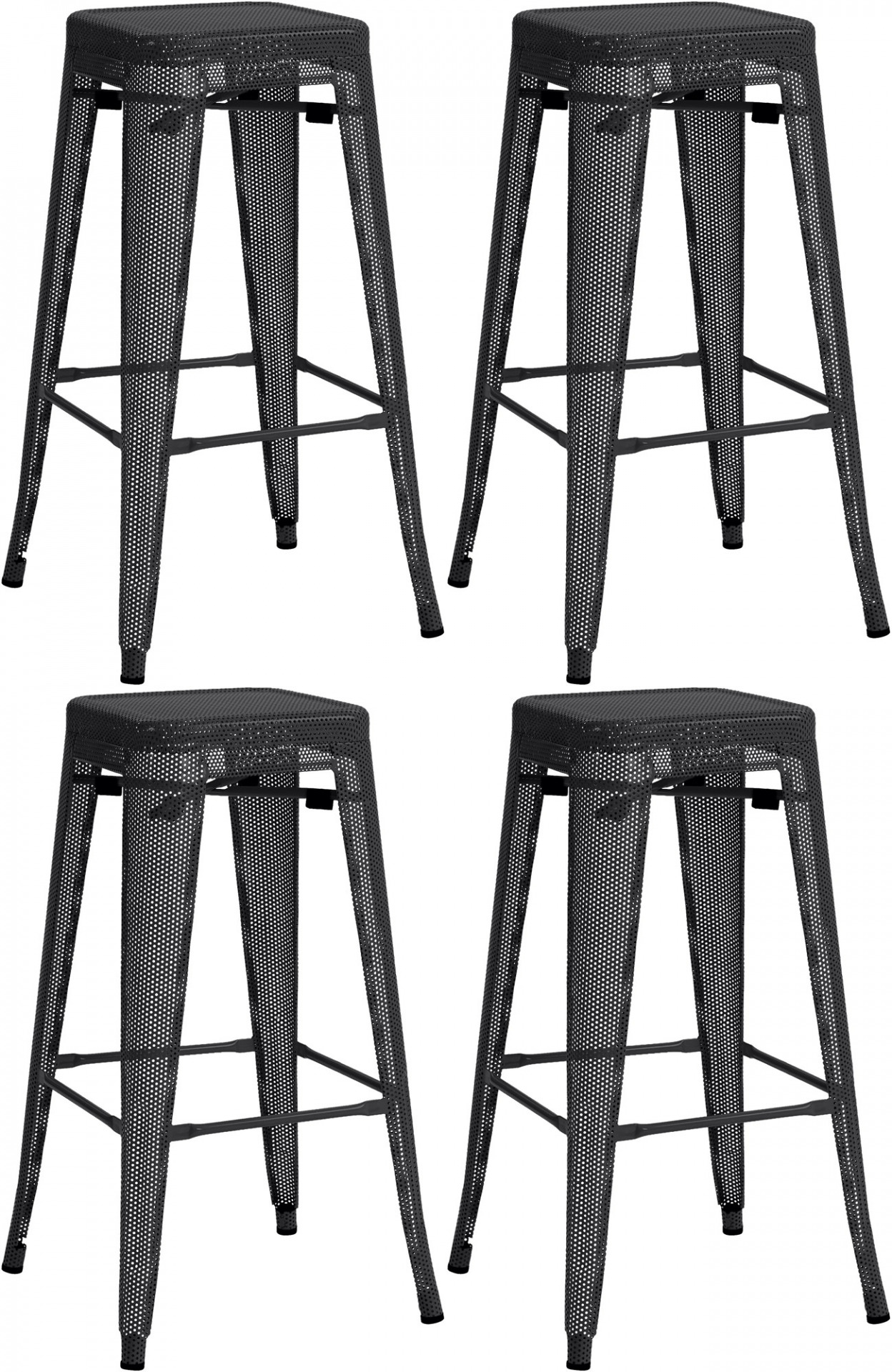 4er Set Barhocker Fletcher, schwarz