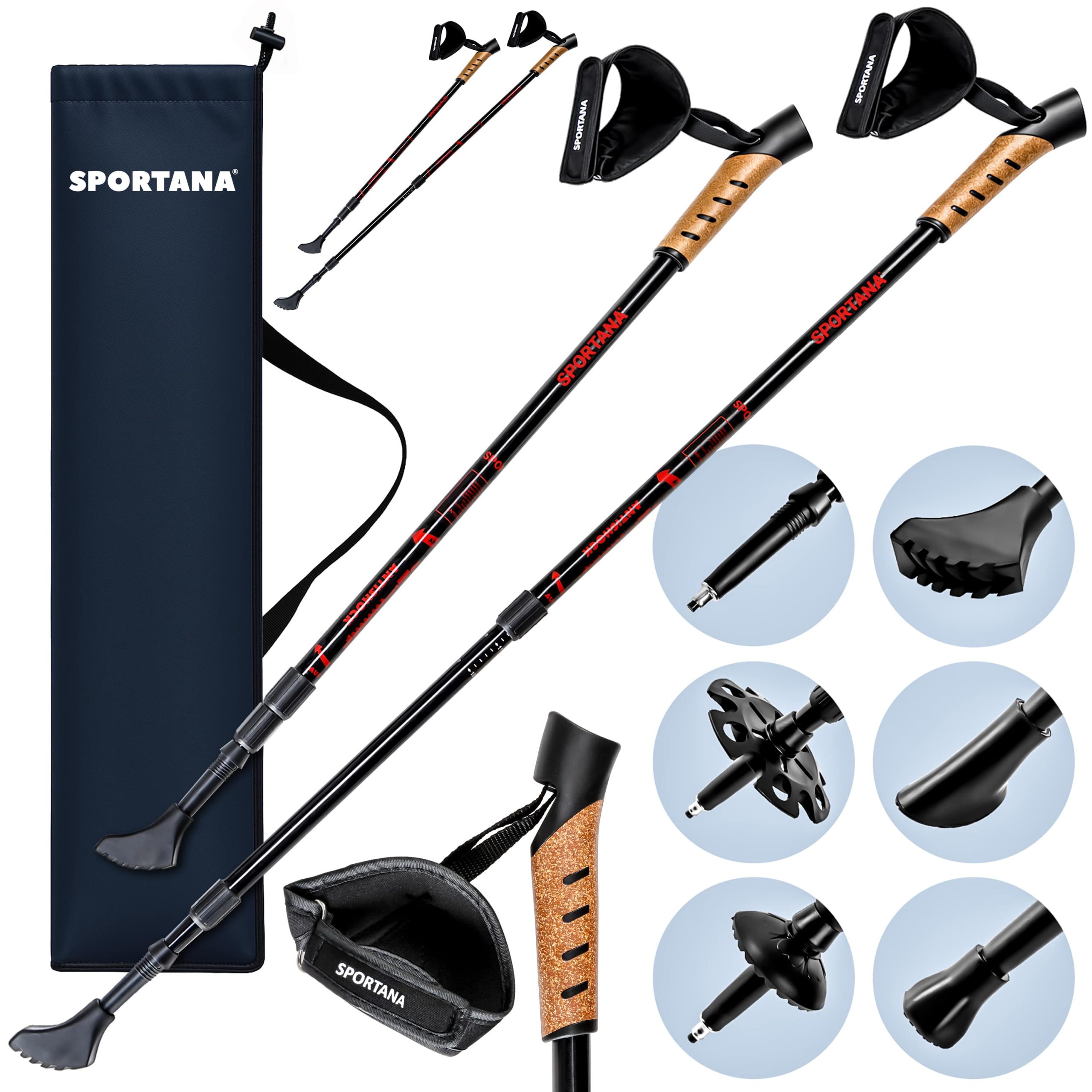 Nordic Walking Stöcke 2er-Set Rot