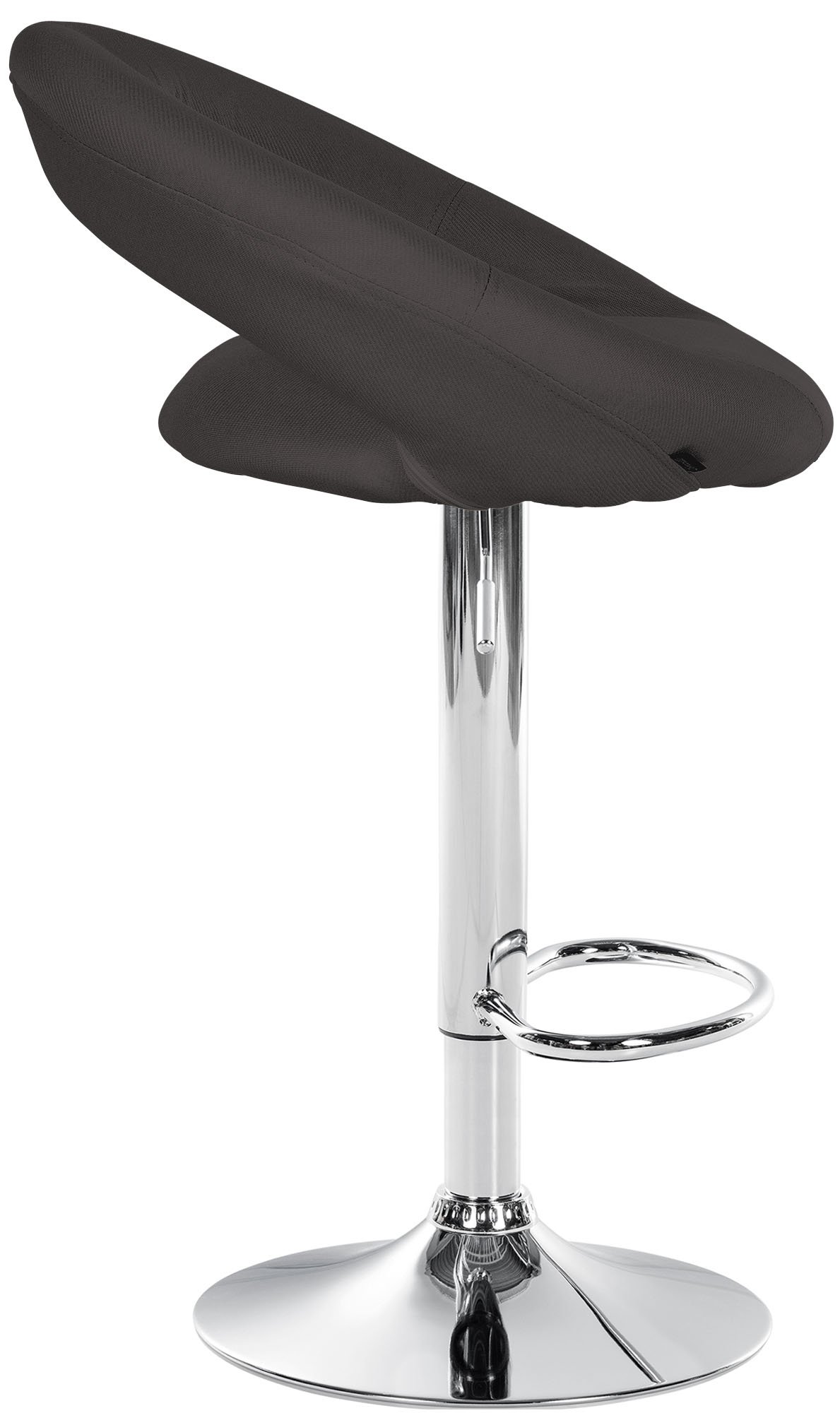 Barhocker Olinda Stoff chrom, dunkelgrau