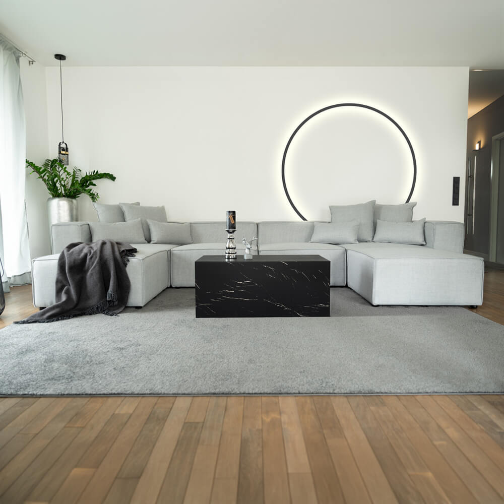 Modulares Sofa VERONA XL - 414 x 207 cm Hellgrau