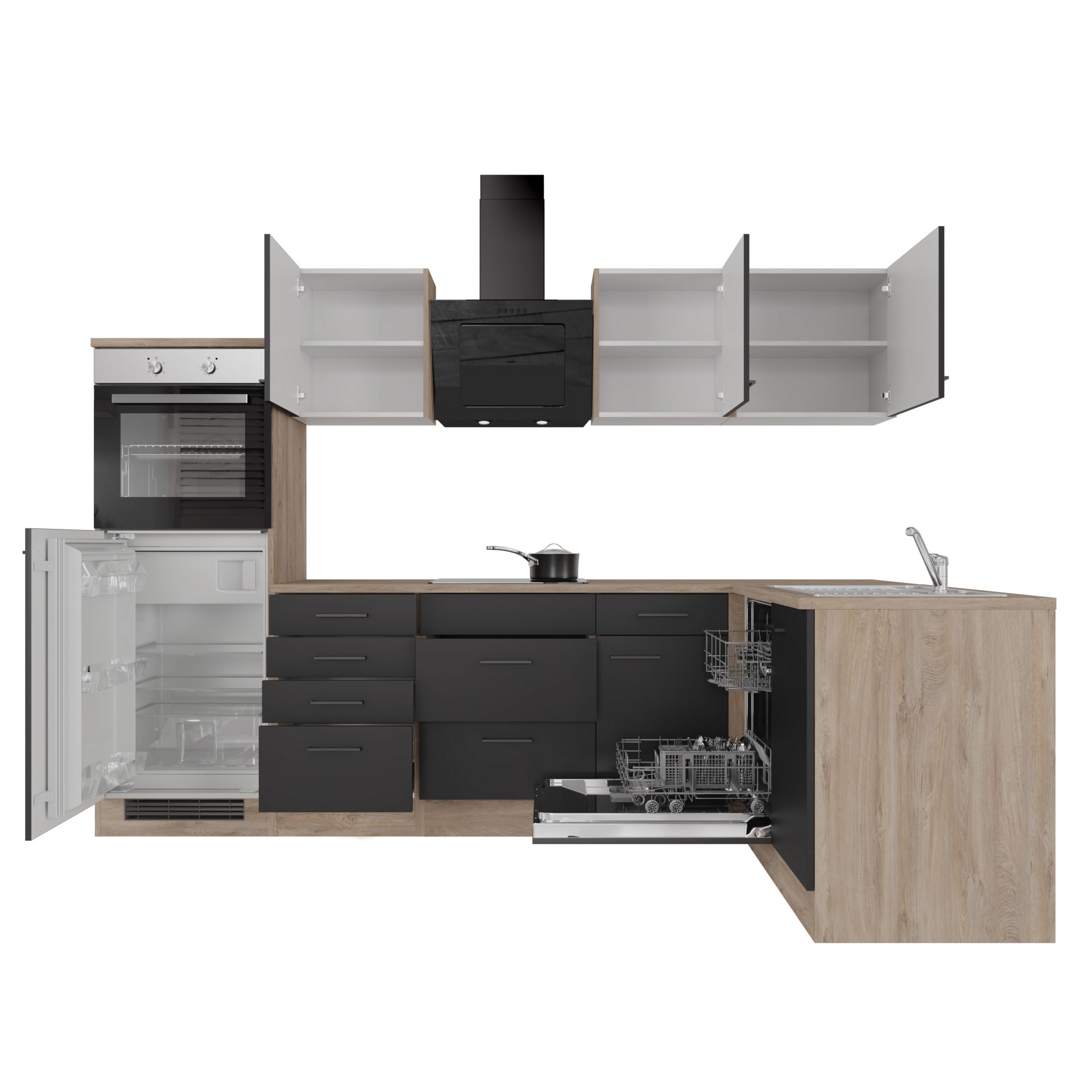 Winkelküche Capri 280x170 cm mit E-Geräten