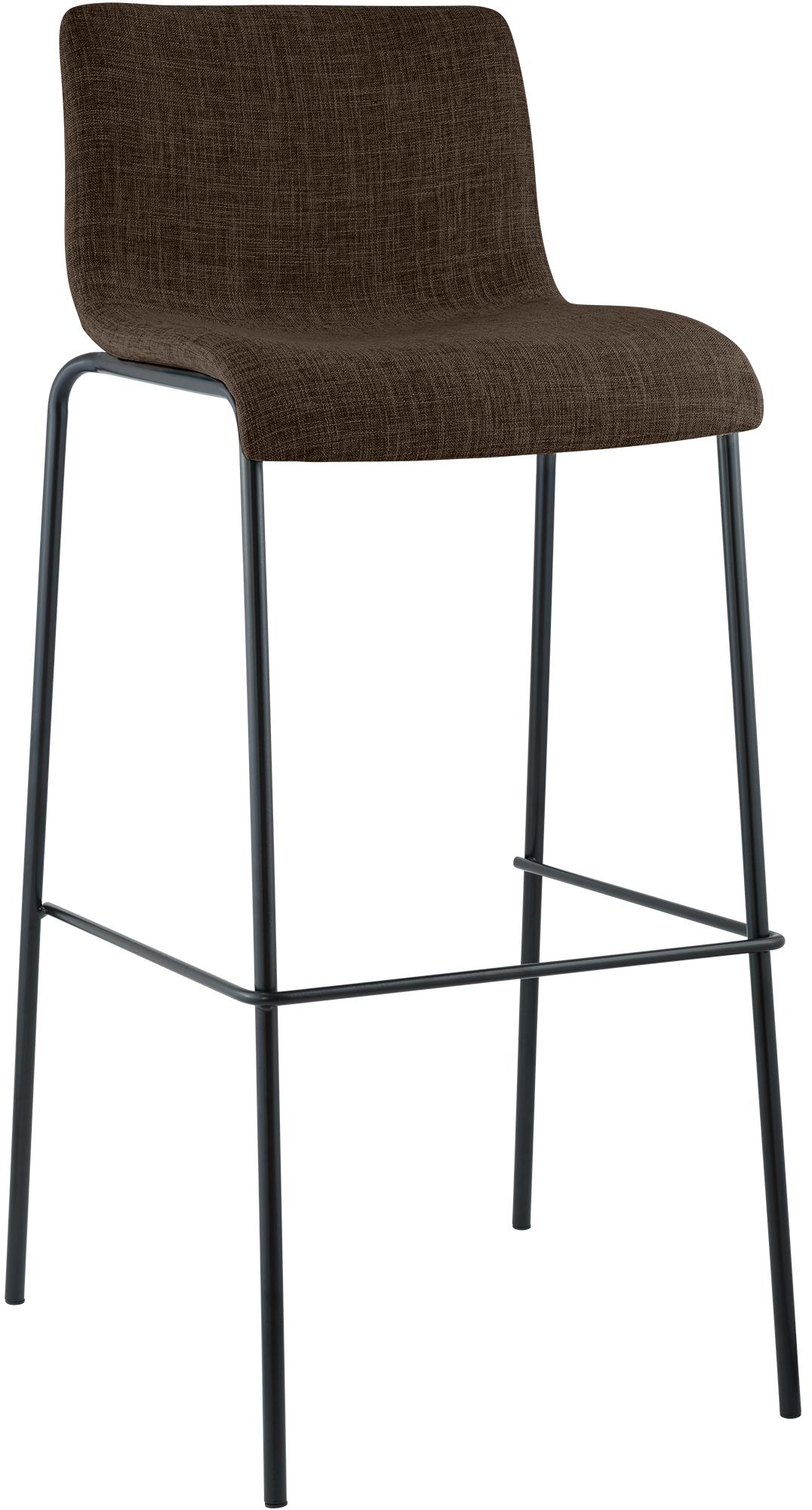 Barhocker Hoover Stoff 4-Fuß Gestell schwarz, braun