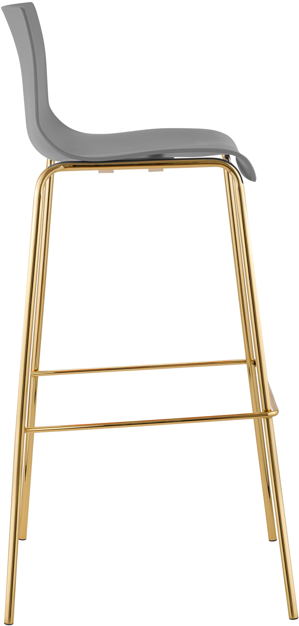Barhocker Hoover Kunststoff 4-Fuß Gold, grau