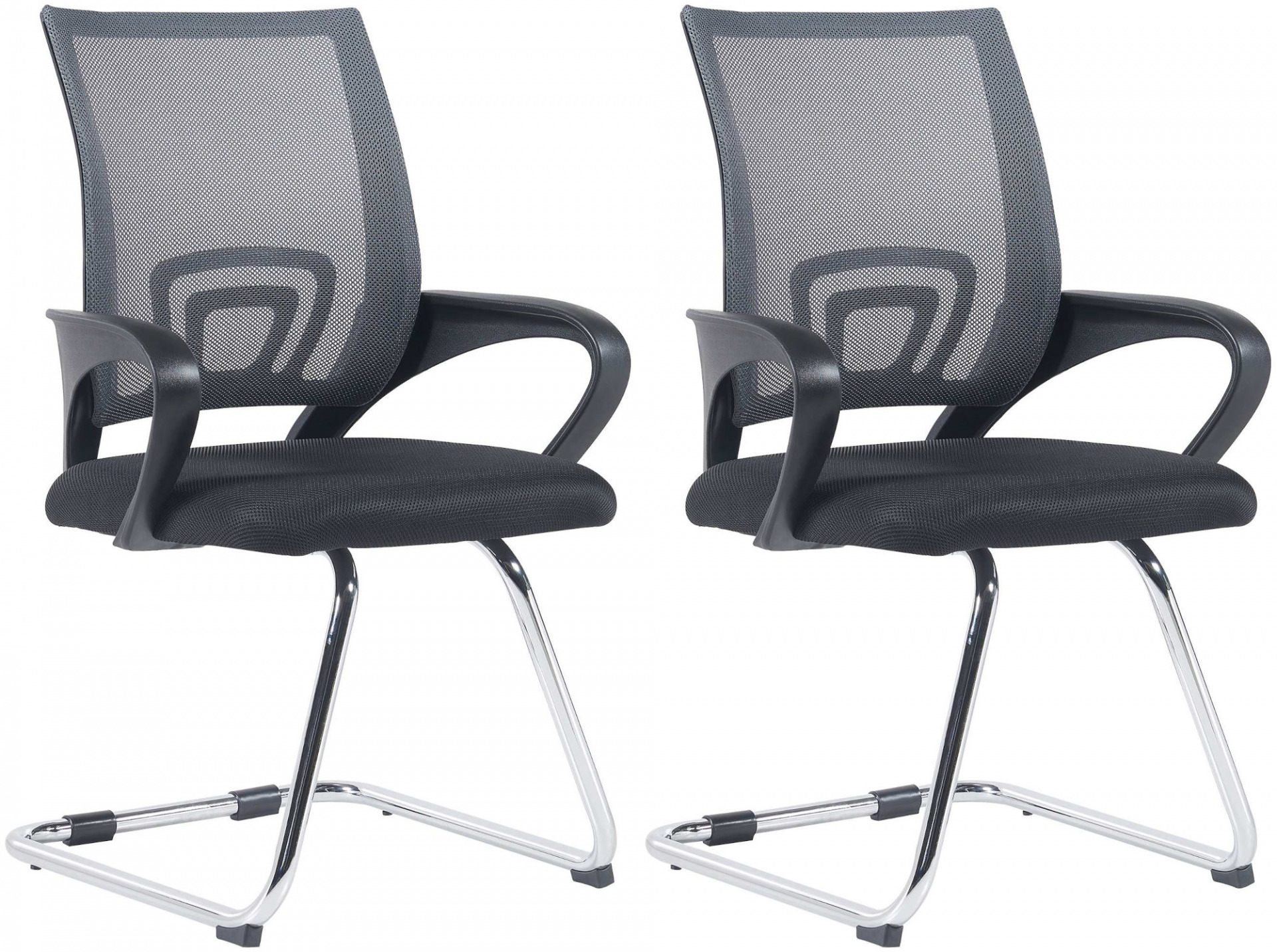 2er Set Besucherstühle Eureka, grau