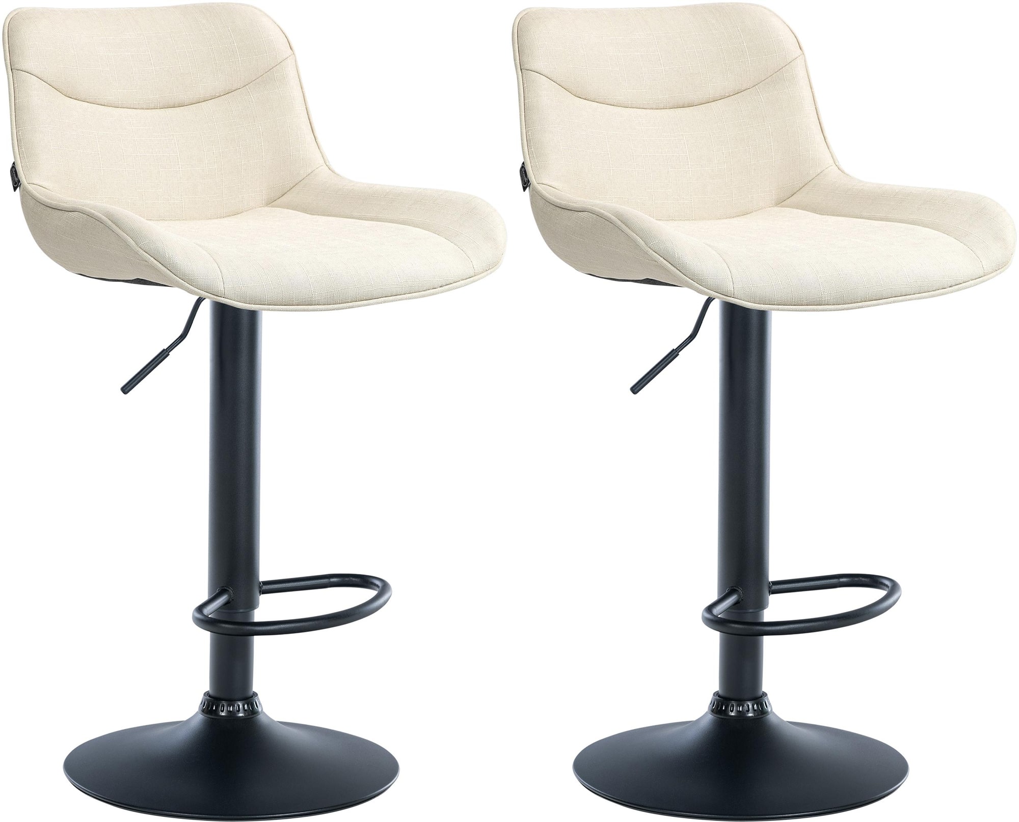 2er Set Barhocker Vonore Stoff schwarz, creme