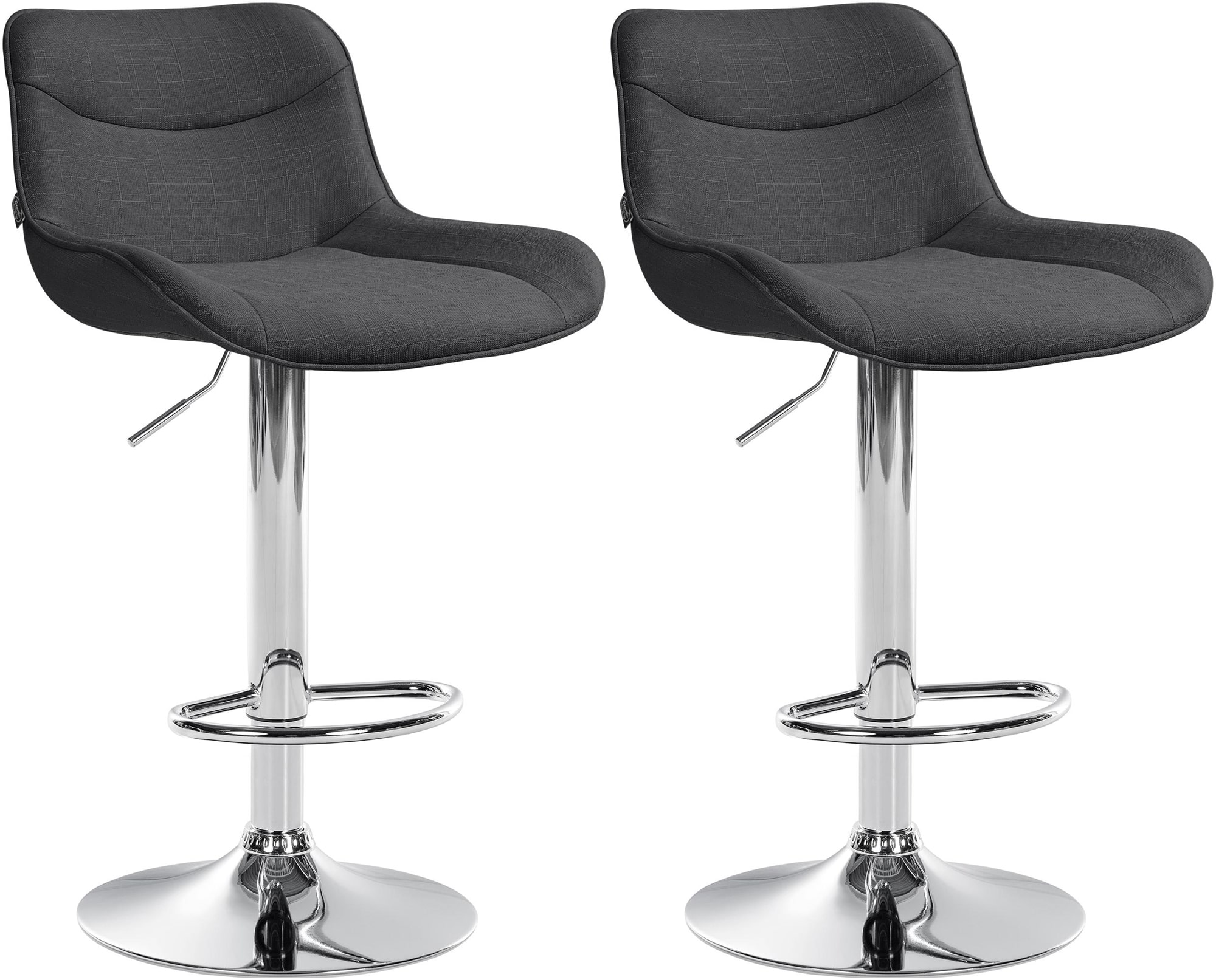 2er Set Barhocker Vonore Stoff chrom, dunkelgrau