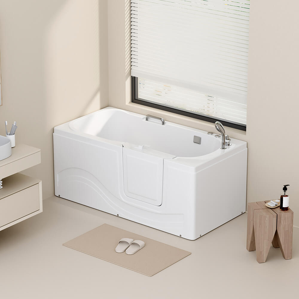 Seniorenbadewanne liegend mit Whirlpoolfunktion VITAL M - 153 x 76 cm Rechts