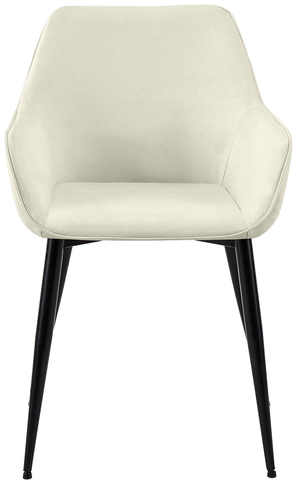 2er Set Esszimmerstuhl Vessa Stoff, creme