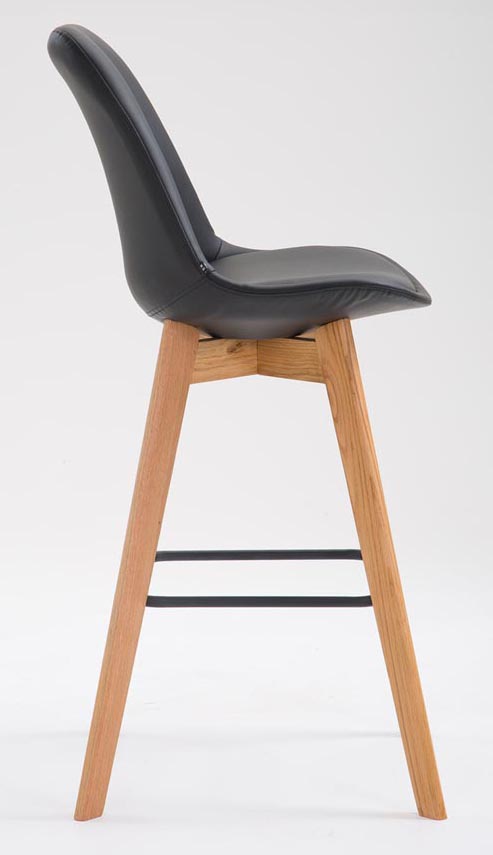 2er Set Barhocker Metz Kunstleder natura, schwarz