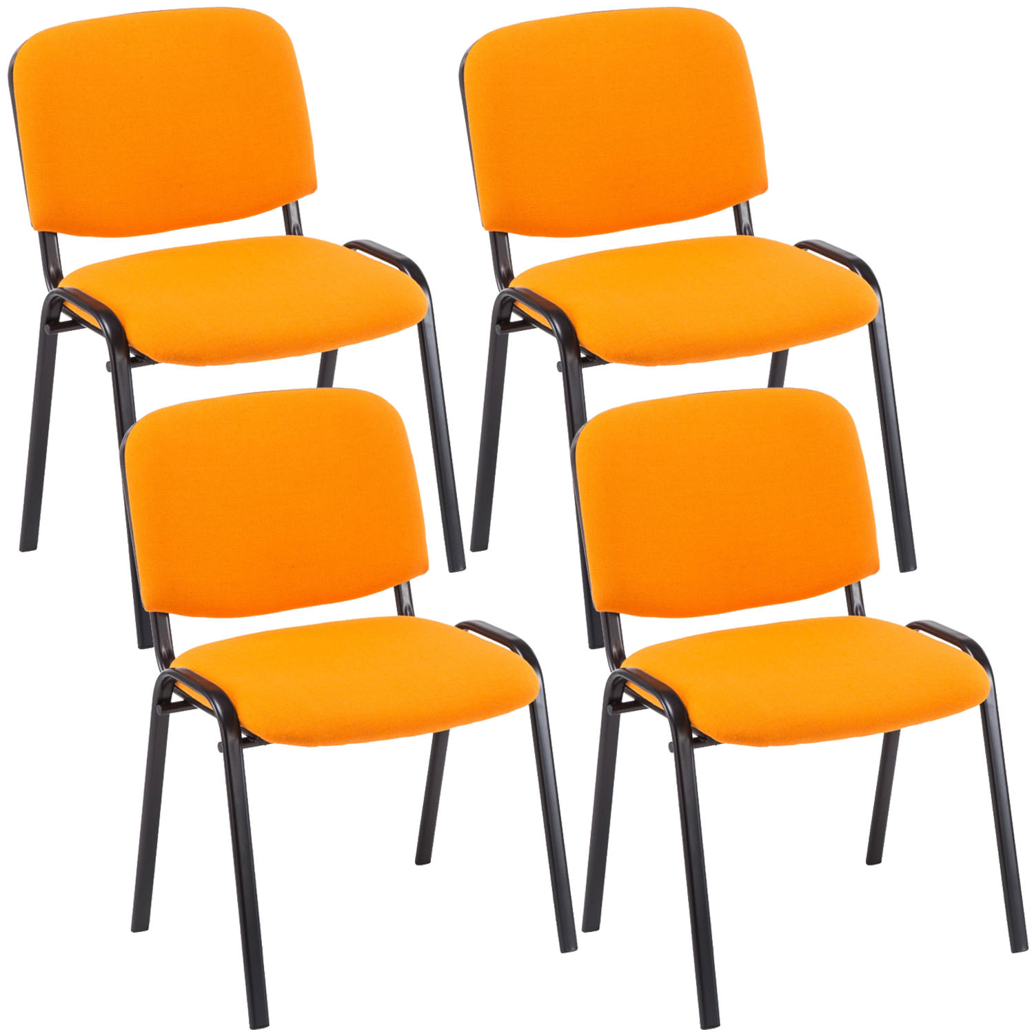 4er Set Besucherstuhl Ken Stoff, orange