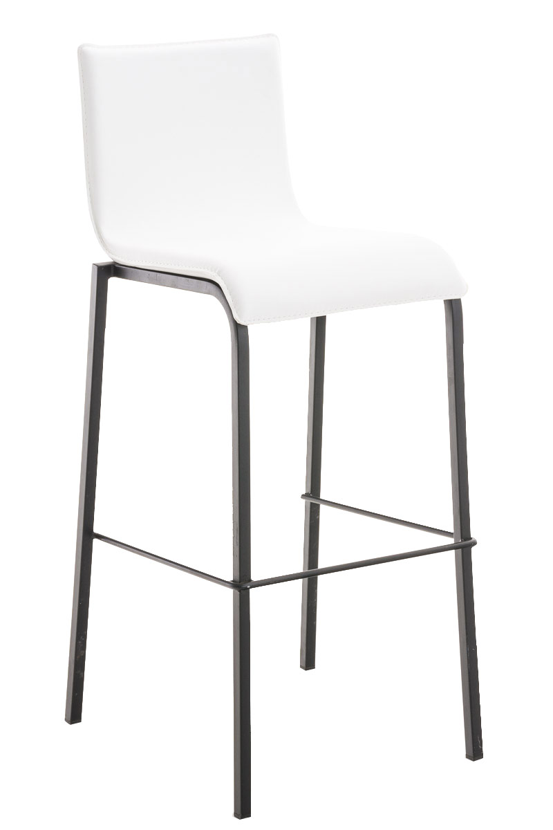 Barhocker Avola Leder Flach B78, weiß