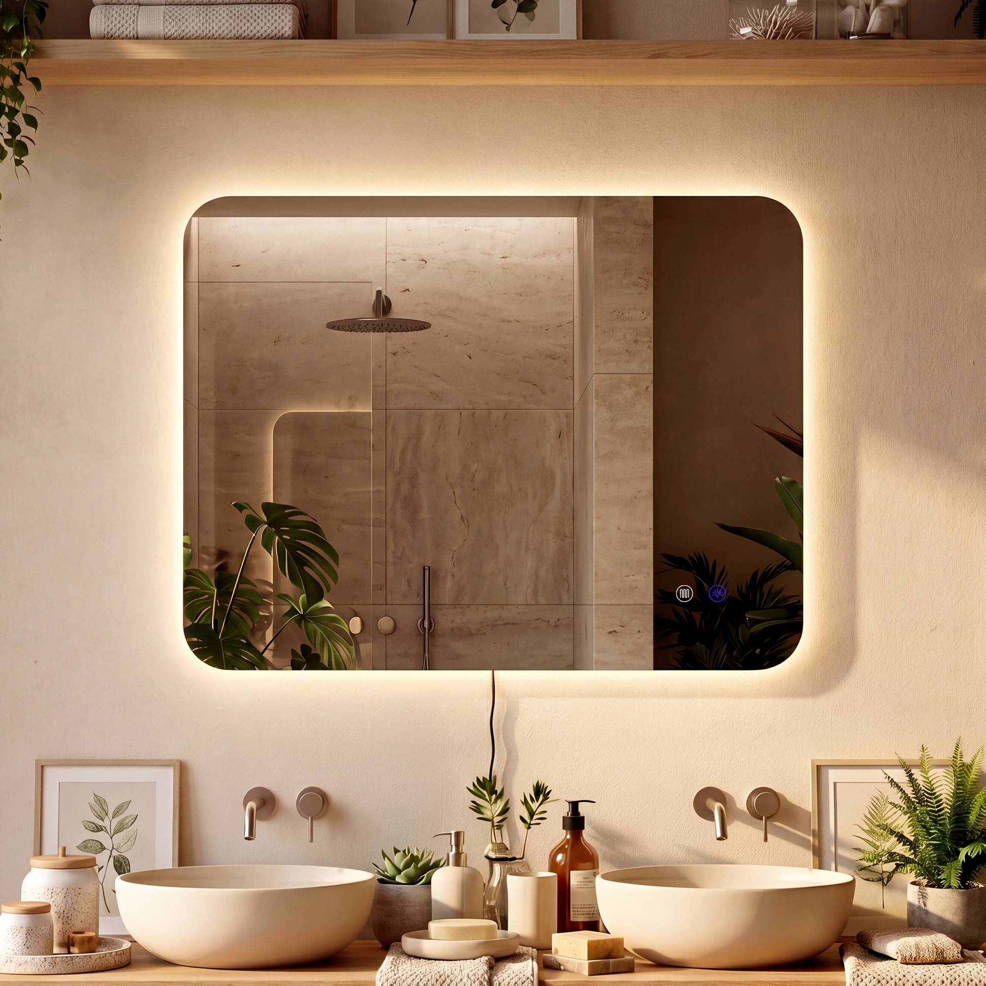 Badspiegel Palmiro 80x60 cm, klarglas