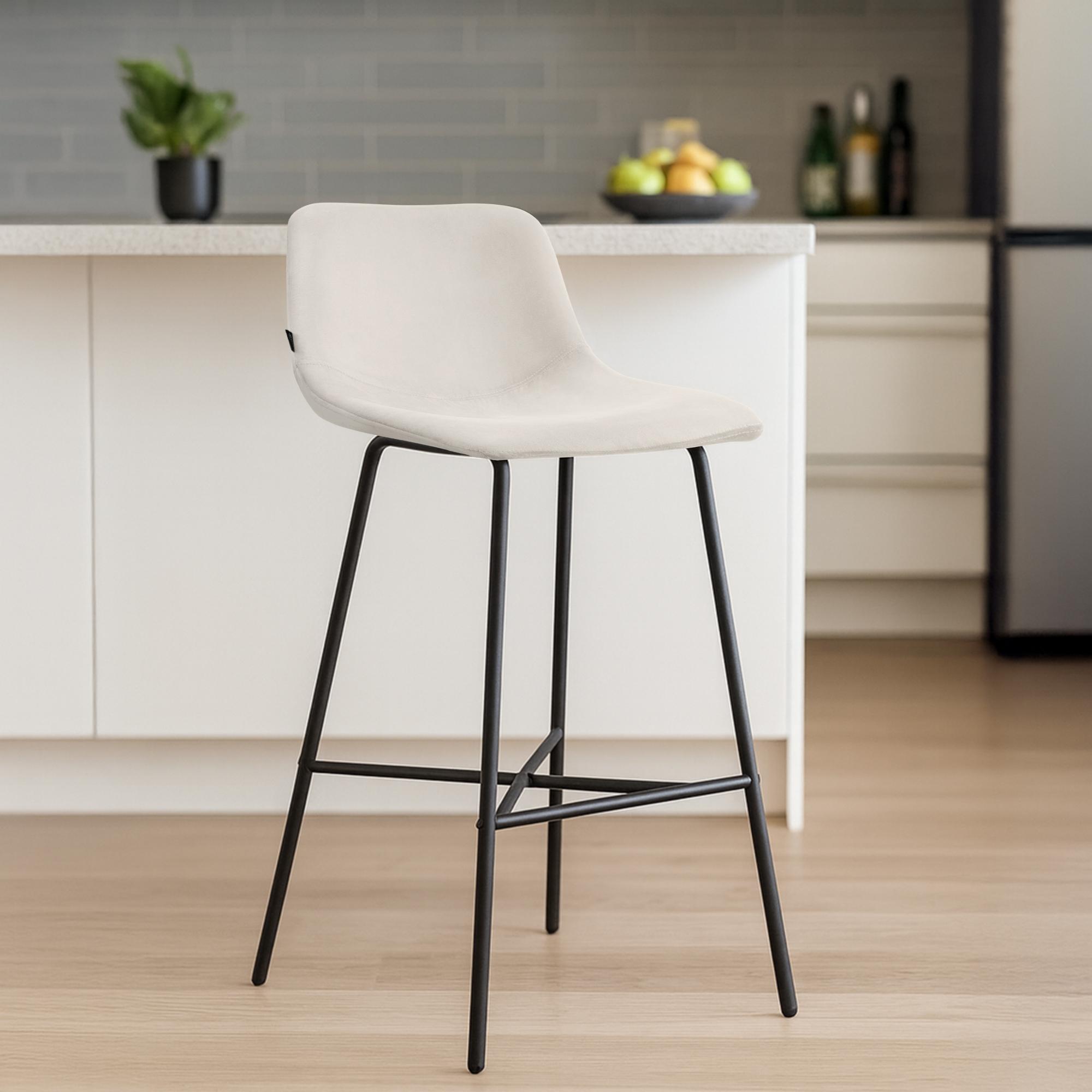 Barhocker Altona Samt, creme